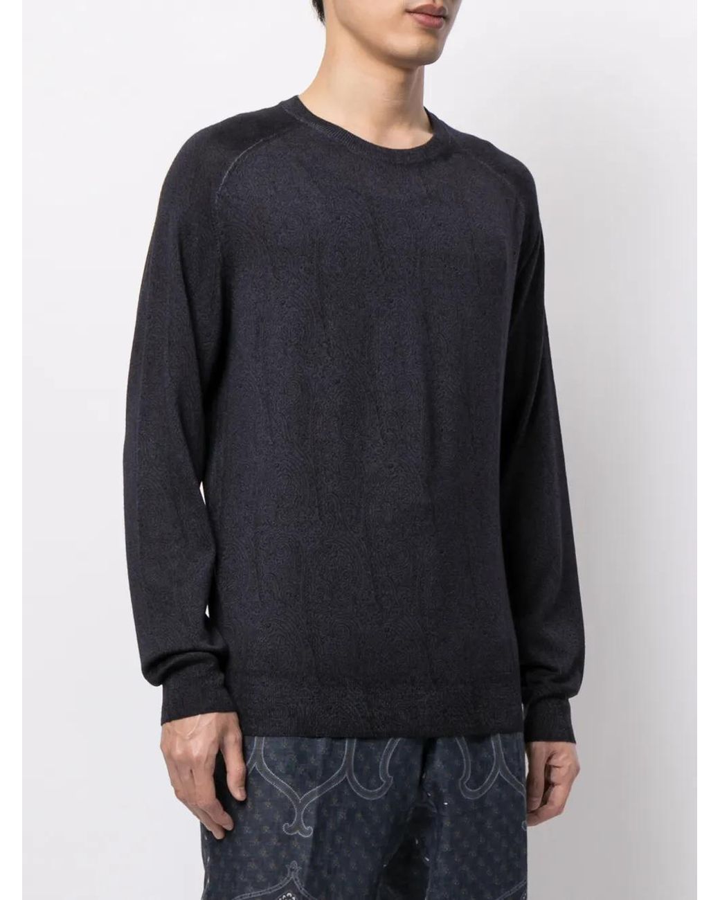Etro Blue Chunky Knit Sweater for men