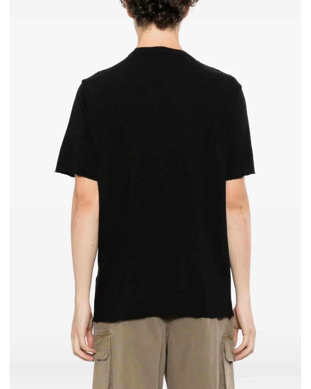 James Perse Black T-Shirt À Manches Courtes Flammé for men
