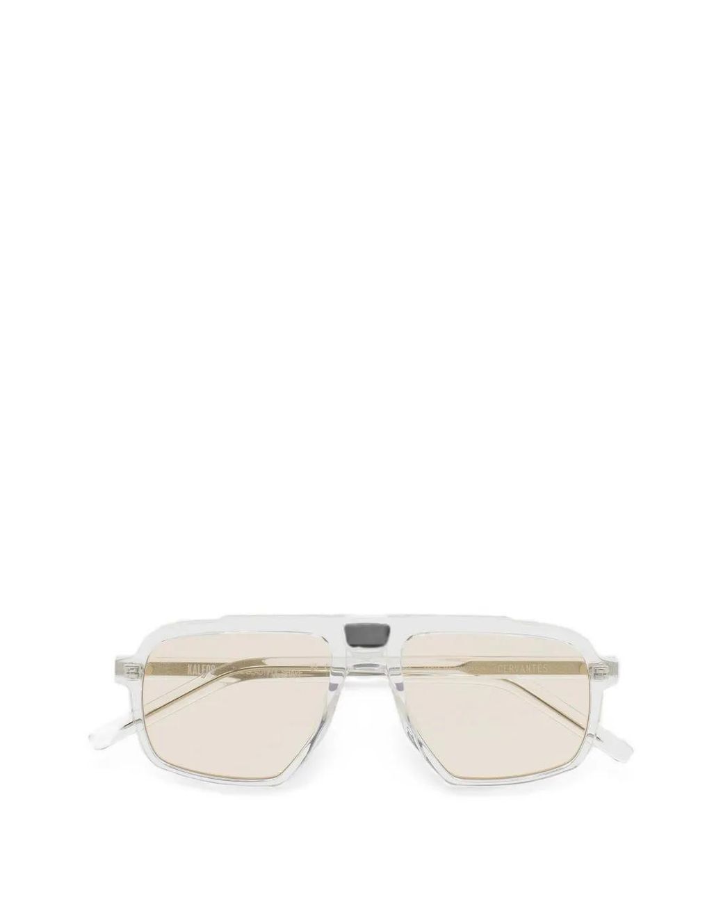 Kaleos Eyehunters White Cervantes Pilot-Frame Sunglasses