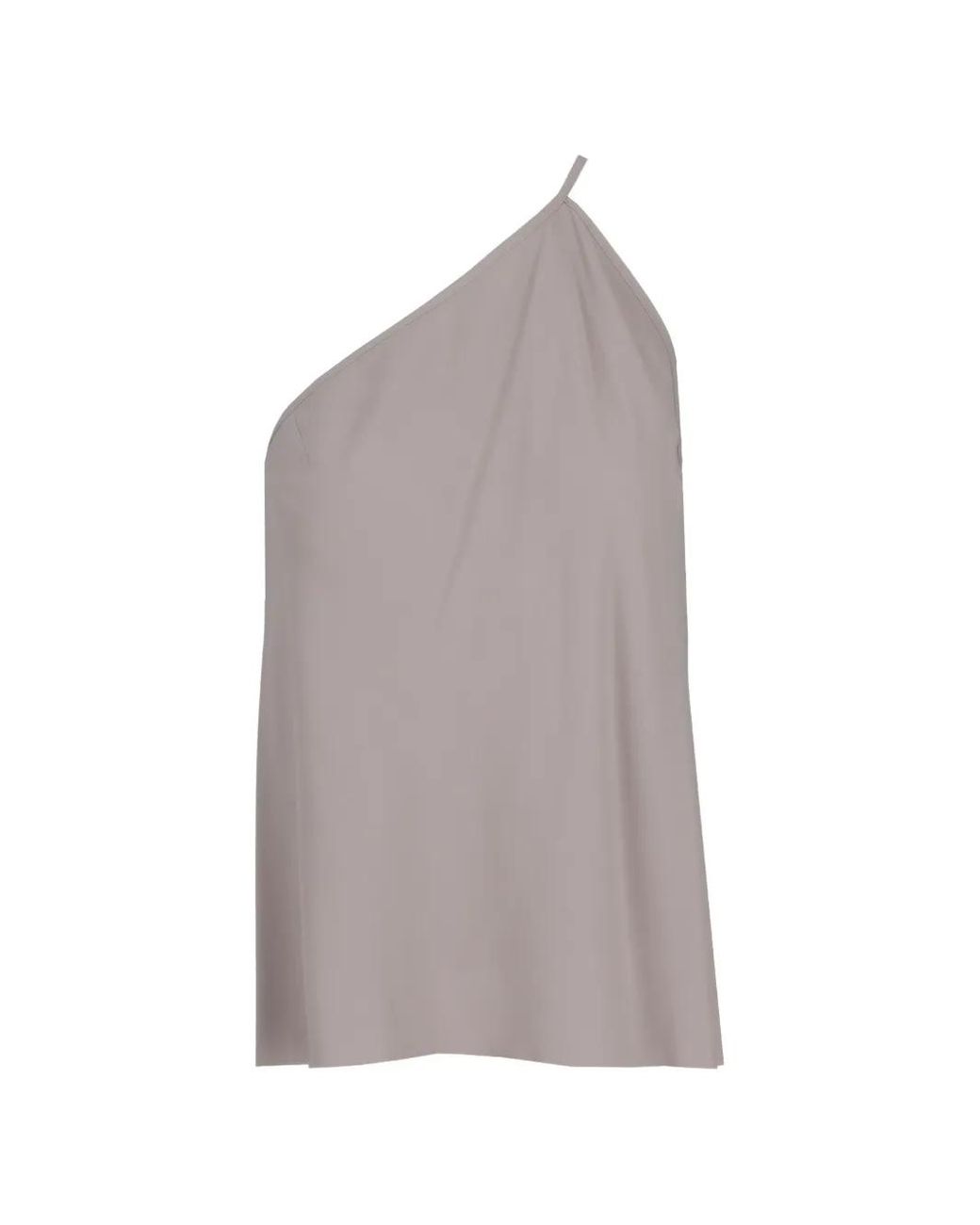 Rick Owens Gray One-Shoulder Slip Top