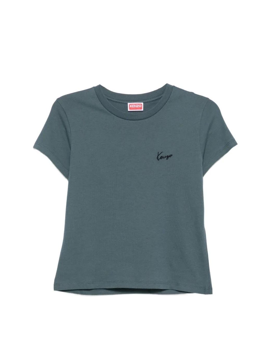 KENZO Blue Logo-Embroidered T-Shirt