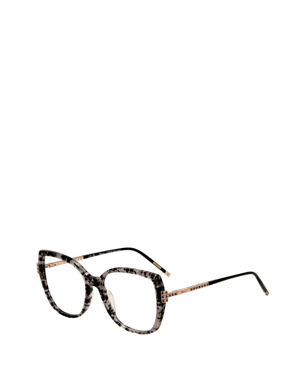Chopard White Brille Mit Geometrischem Gestell