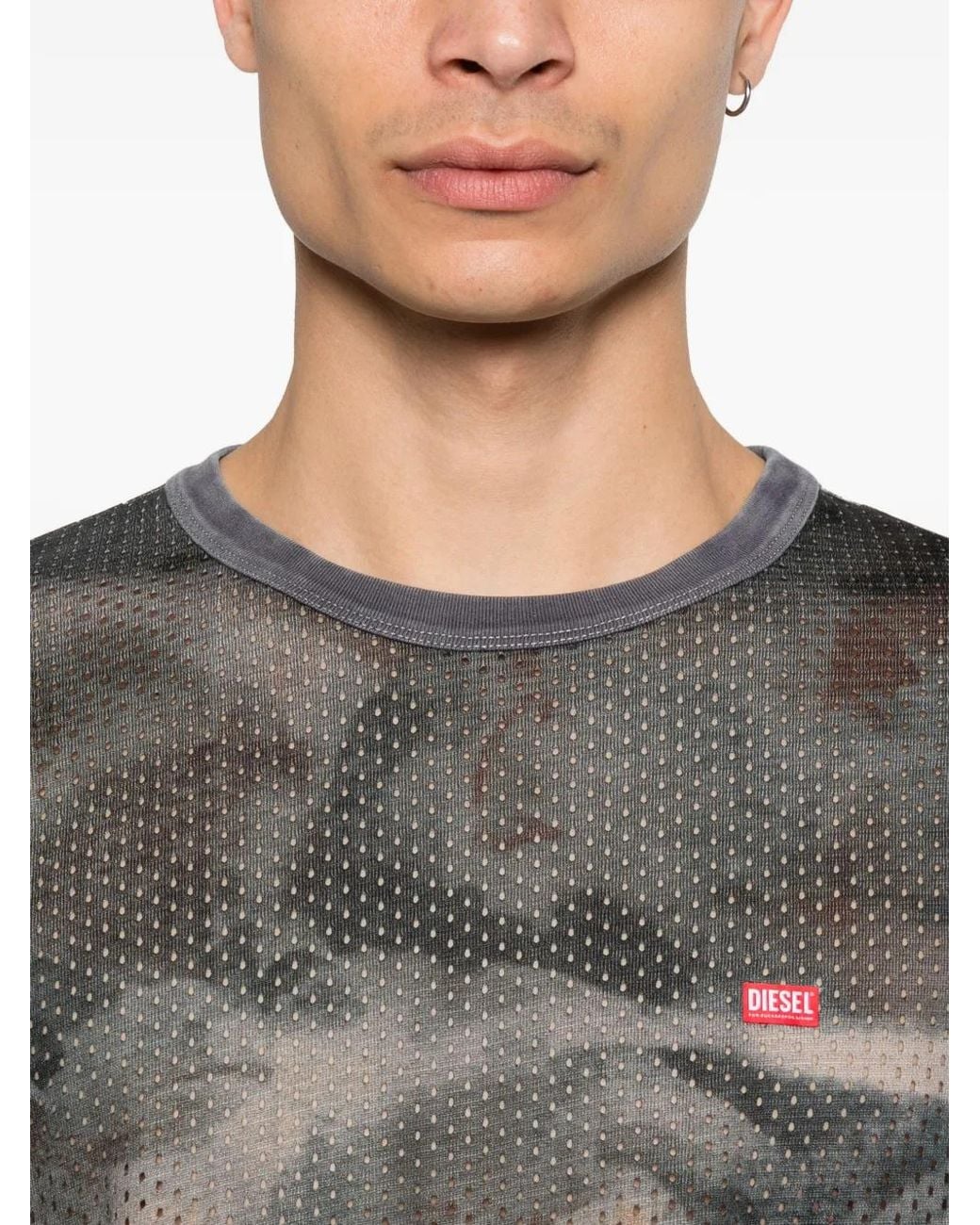 DIESEL Gray T-Mesh-Boxt-Ls for men