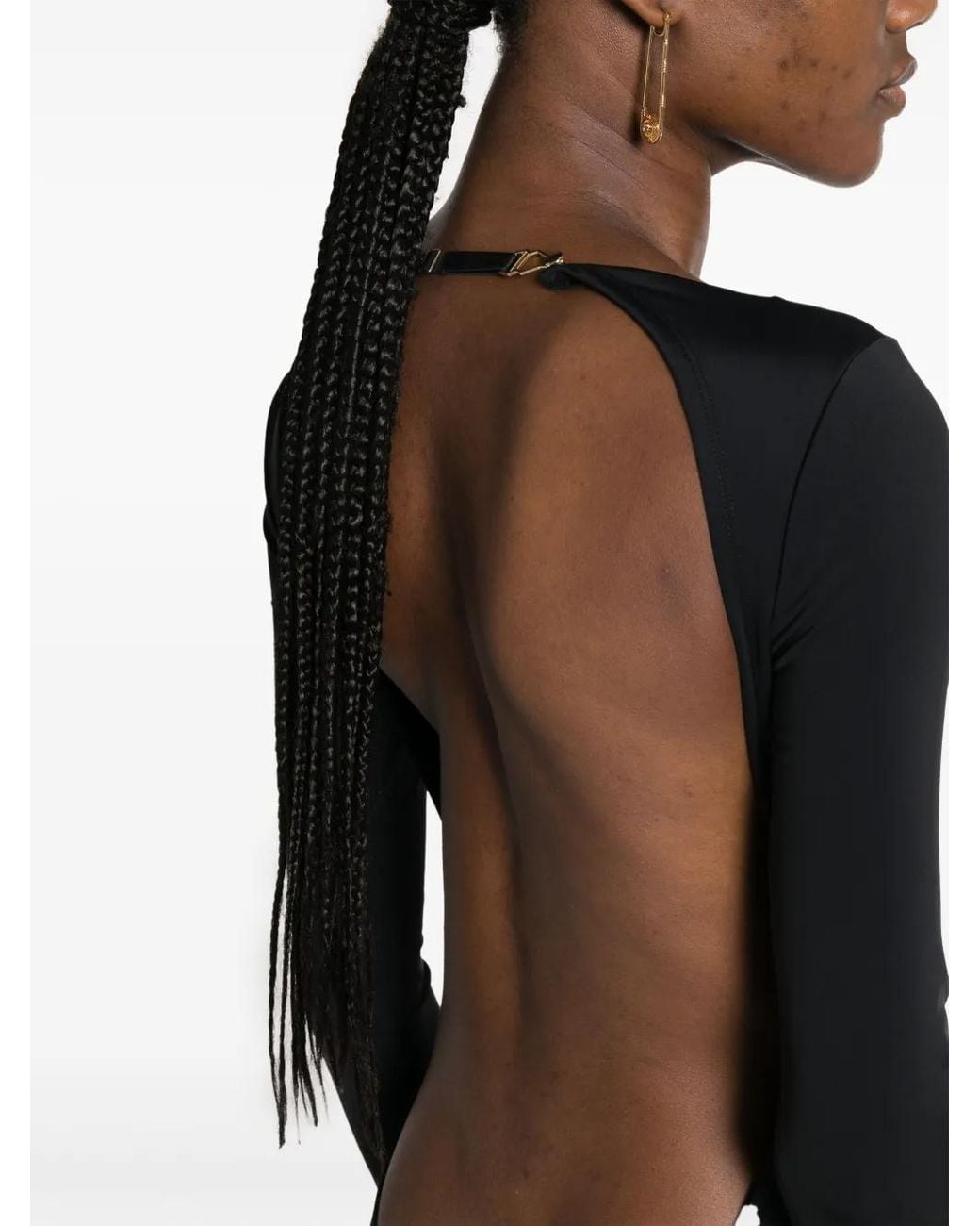 Maison Close Black 019 Open-Back Midi Dress