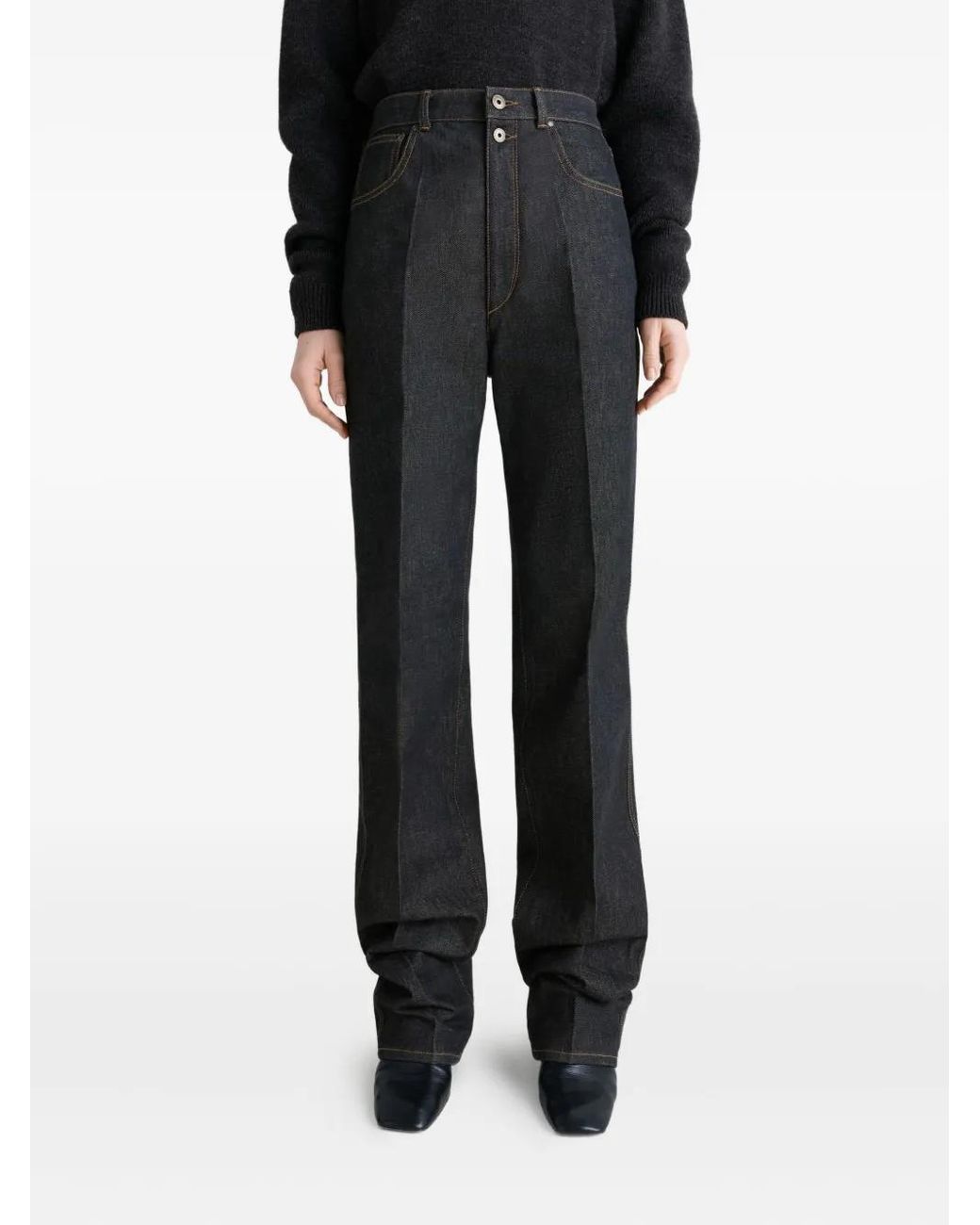 Lemaire Gray Crease High-Waisted Jeans