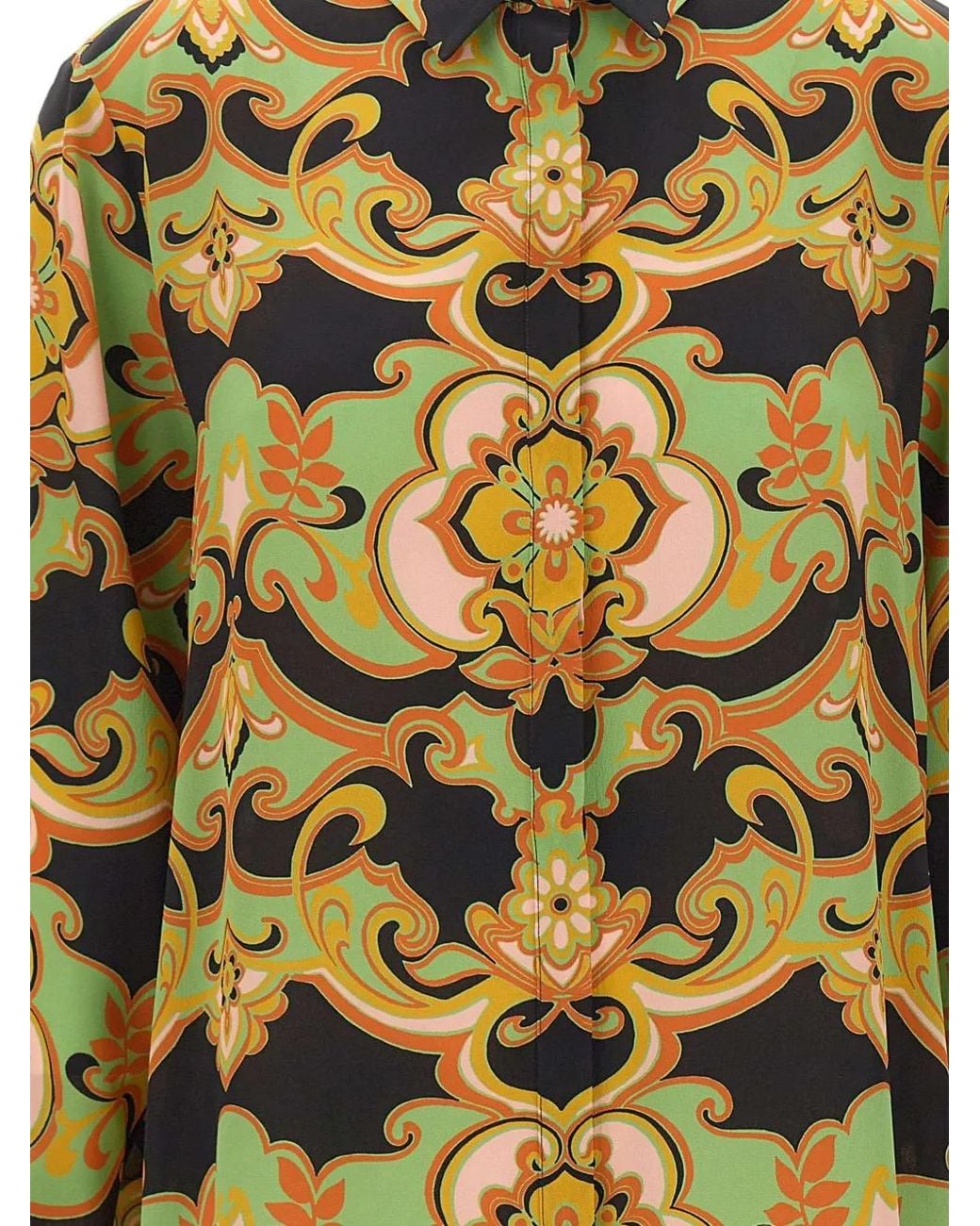 Etro Yellow Print Buttoned Shirt