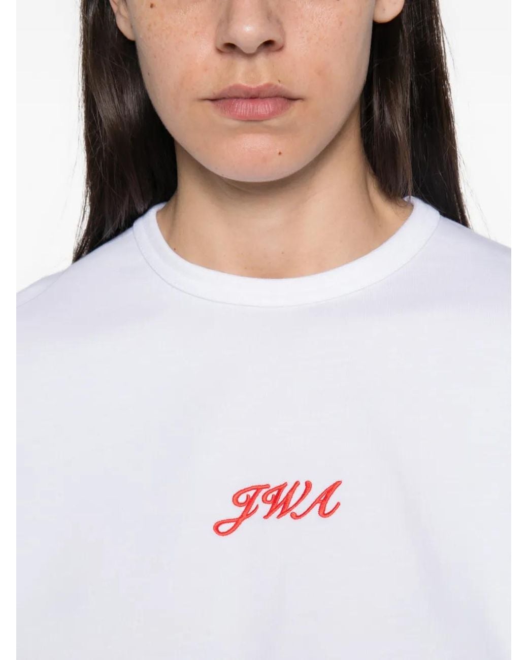 J.W. Anderson White Embroidered-Logo T-Shirt