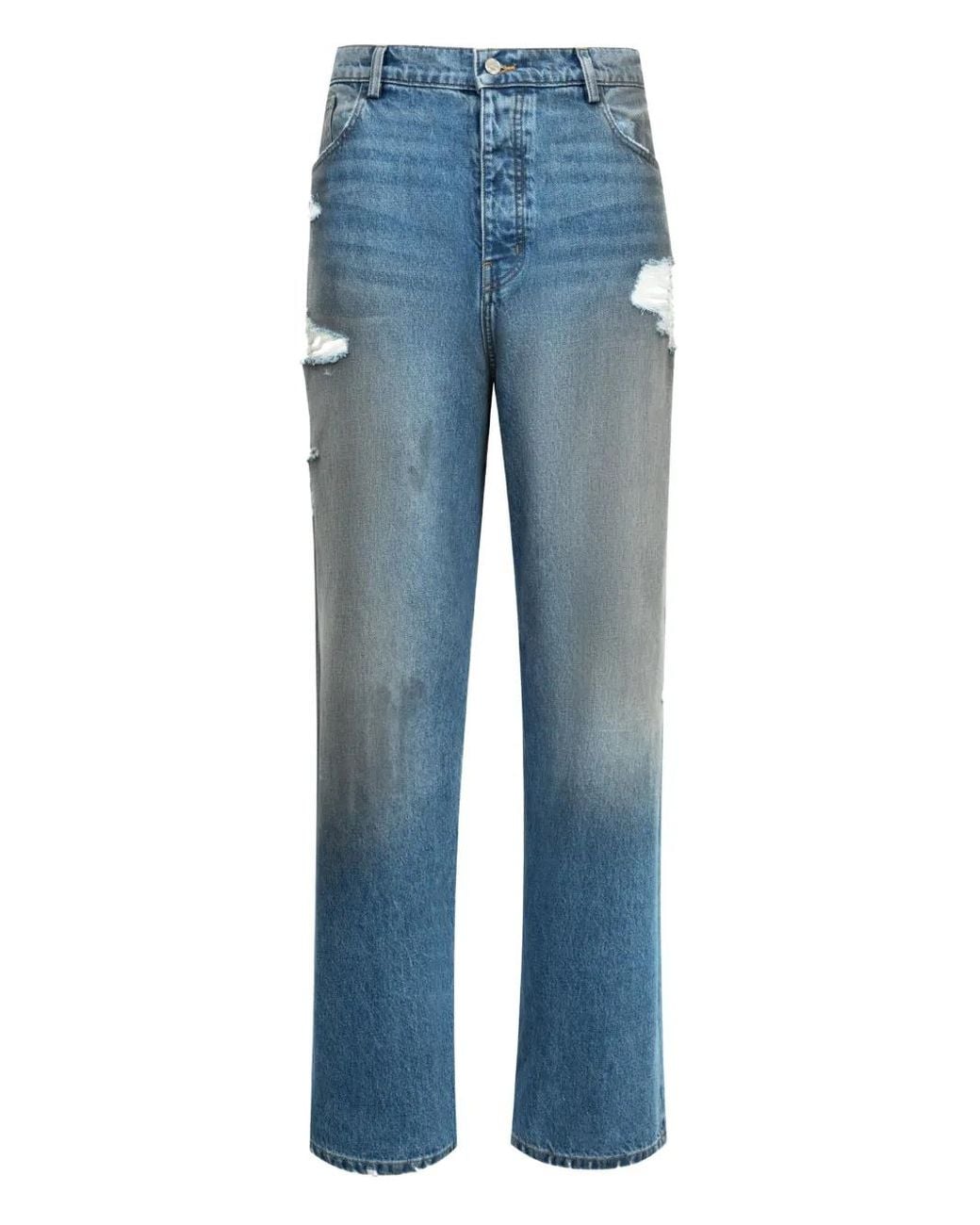 NAHMIAS Blue Distressed Baggy Jeans for men