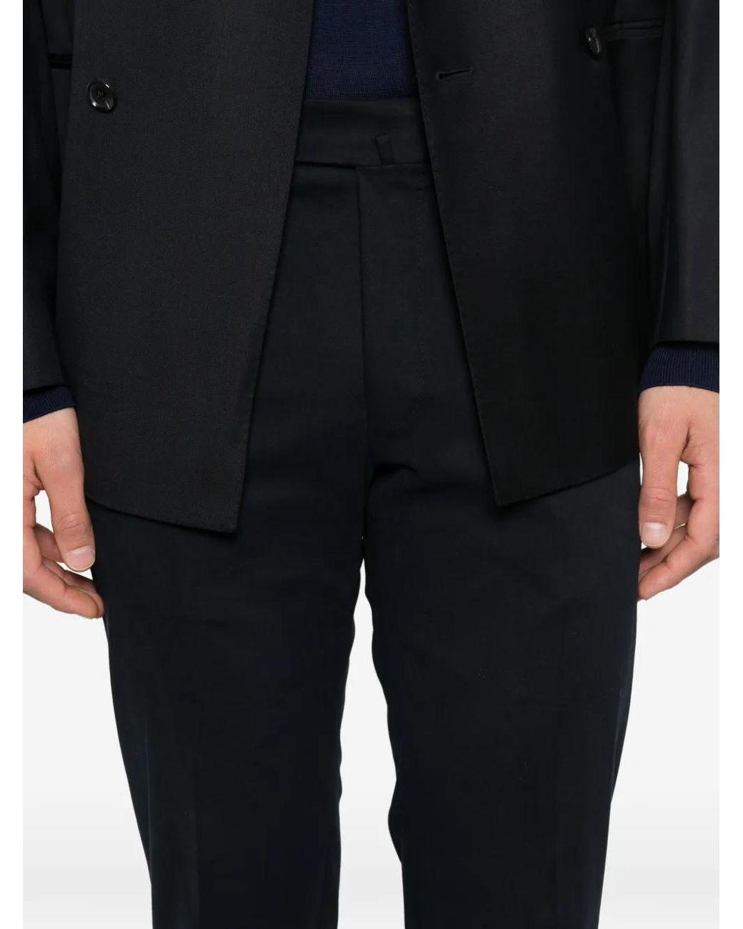 Slowear Black Belt-Loop Trousers for men