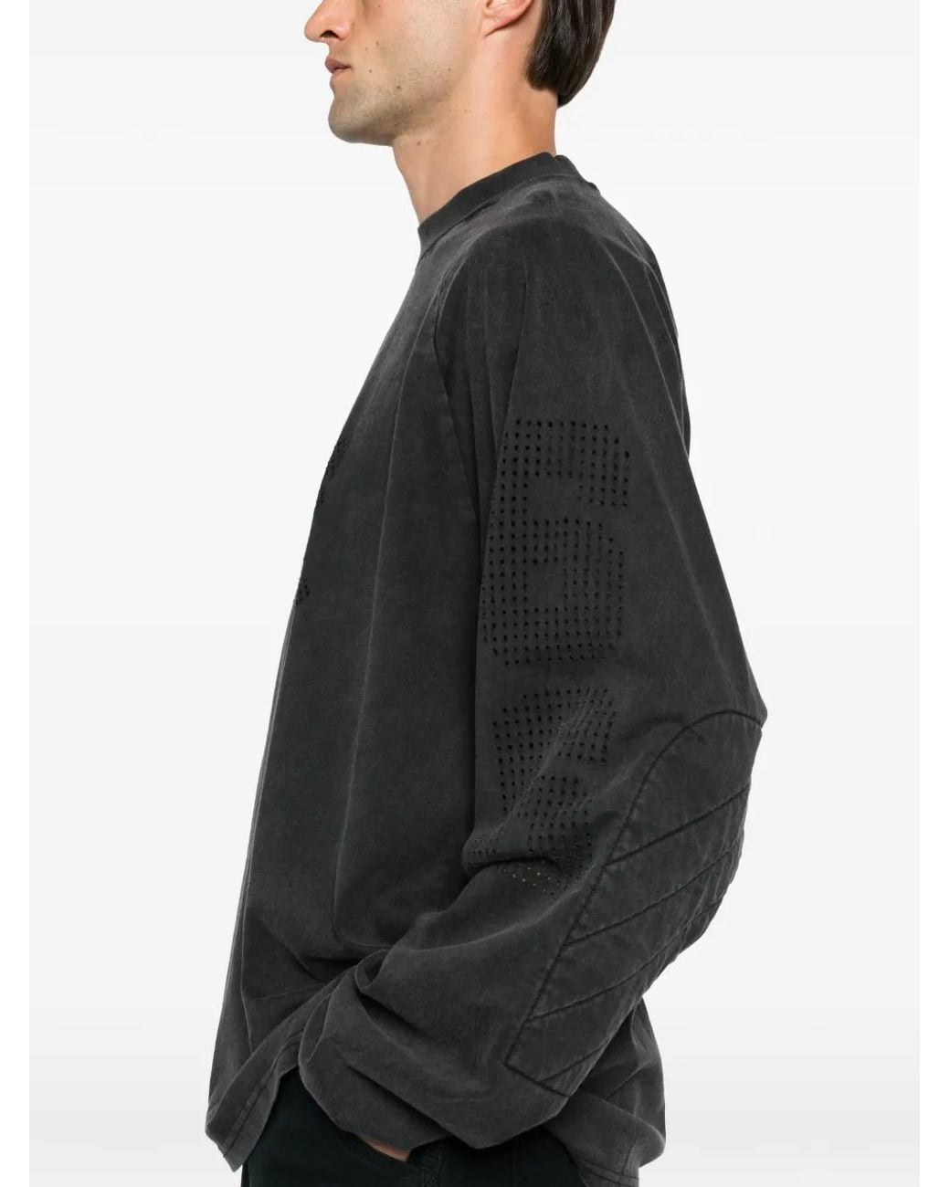 Vans Black Laser-Cut Quilted-Panel T-Shirt for men