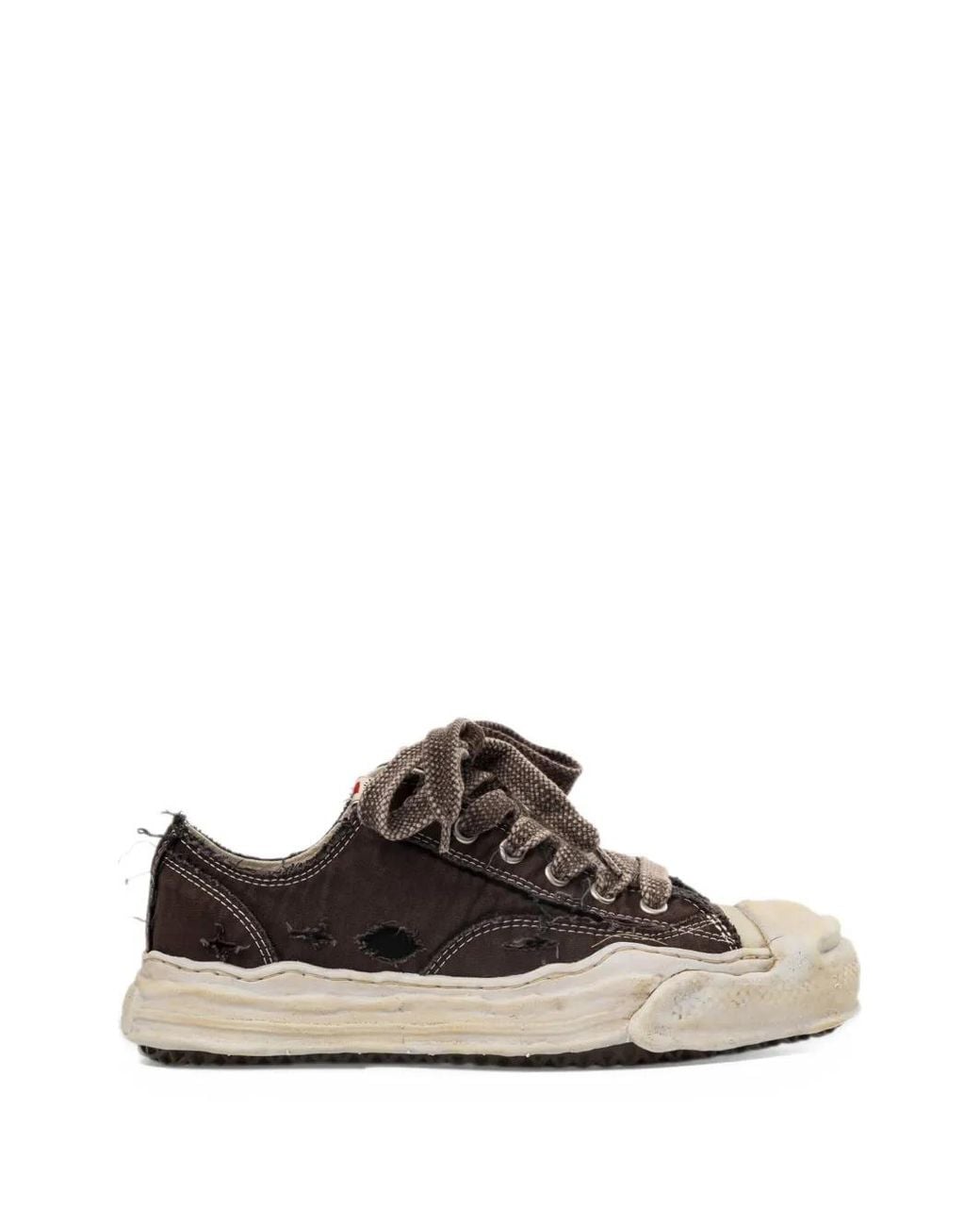 Maison Mihara Yasuhiro White "Hank" Og Sole Ripped Overdye Canvas Low-Top Sneakers for men