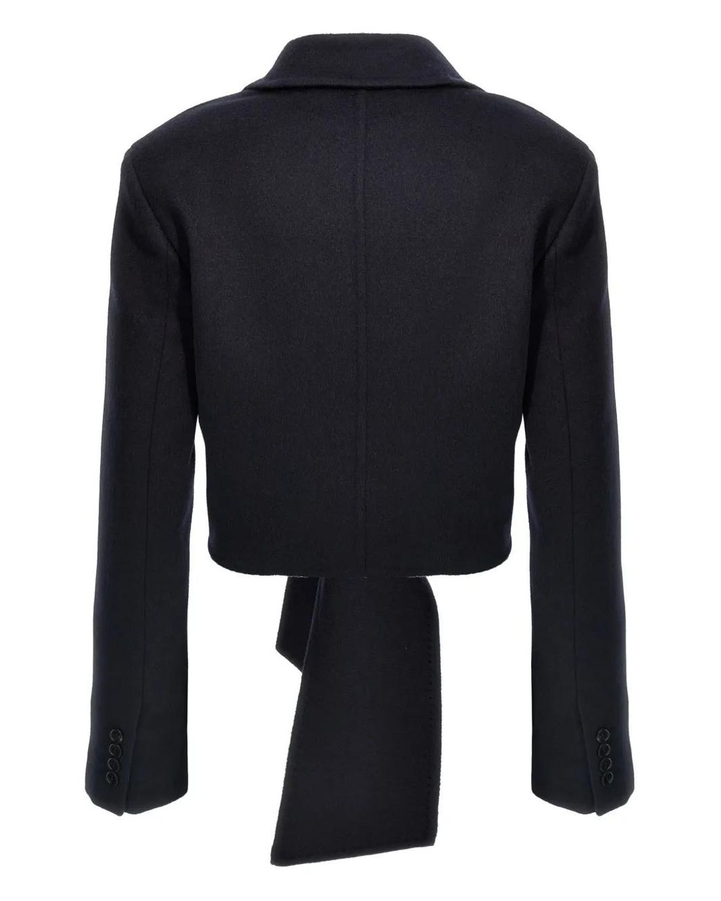 Max Mara Blue Tie-Front Notched-Lapel Jacket