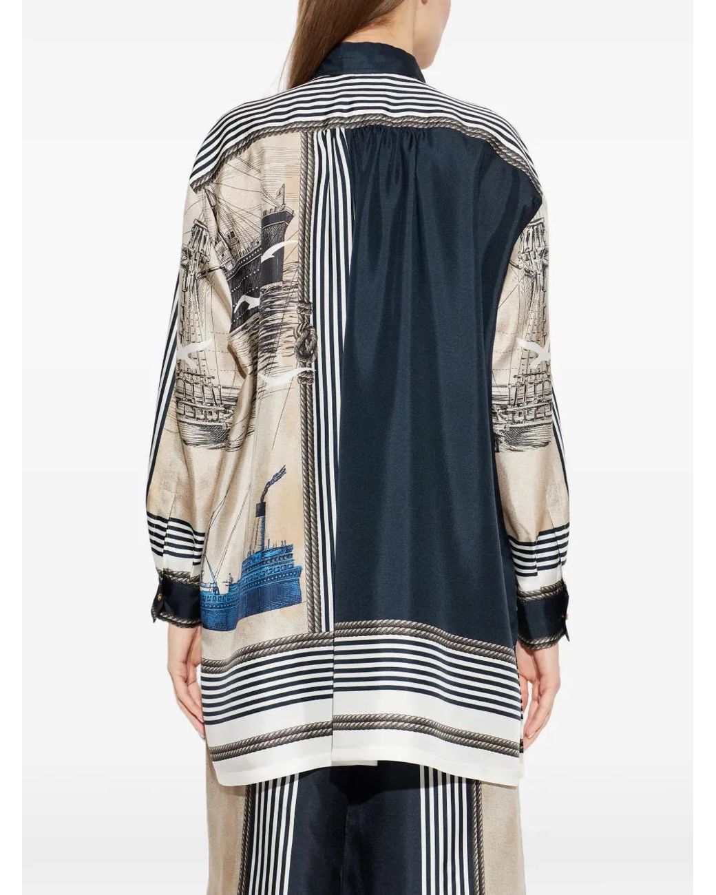 Max Mara Teglia Zijden Blouse Met Print in het White
