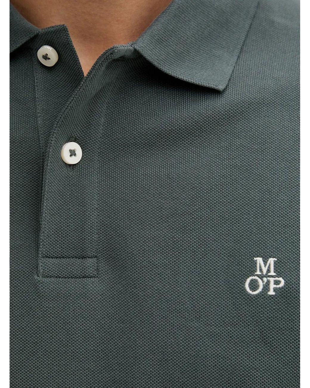 Marc O' Polo Green Logo-Embroidered Piqué Polo Shirt for men