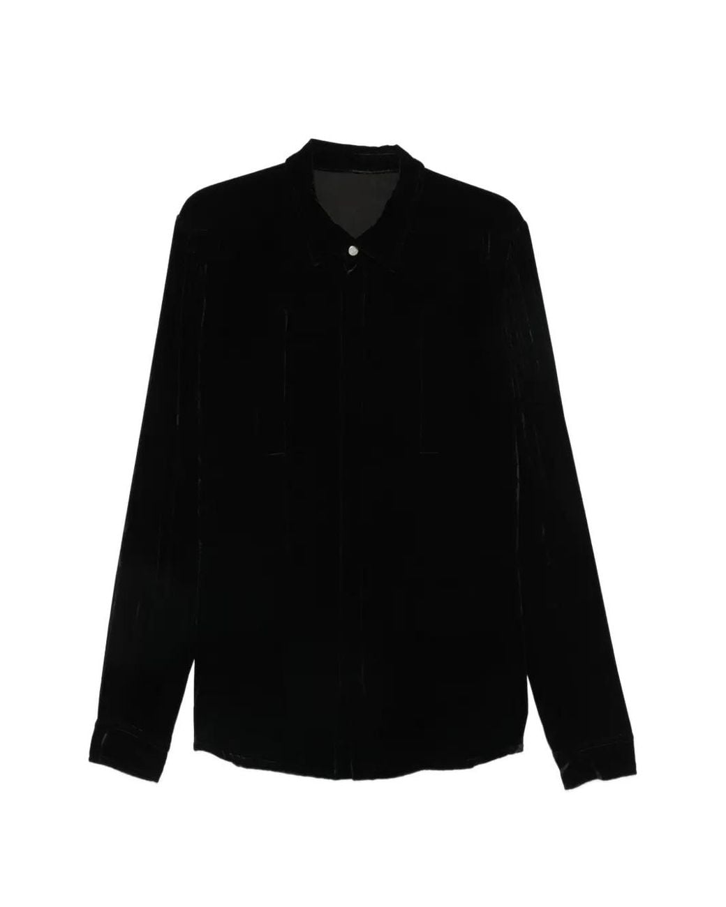 Rick Owens Fluwelen Overhemd in het Black voor heren