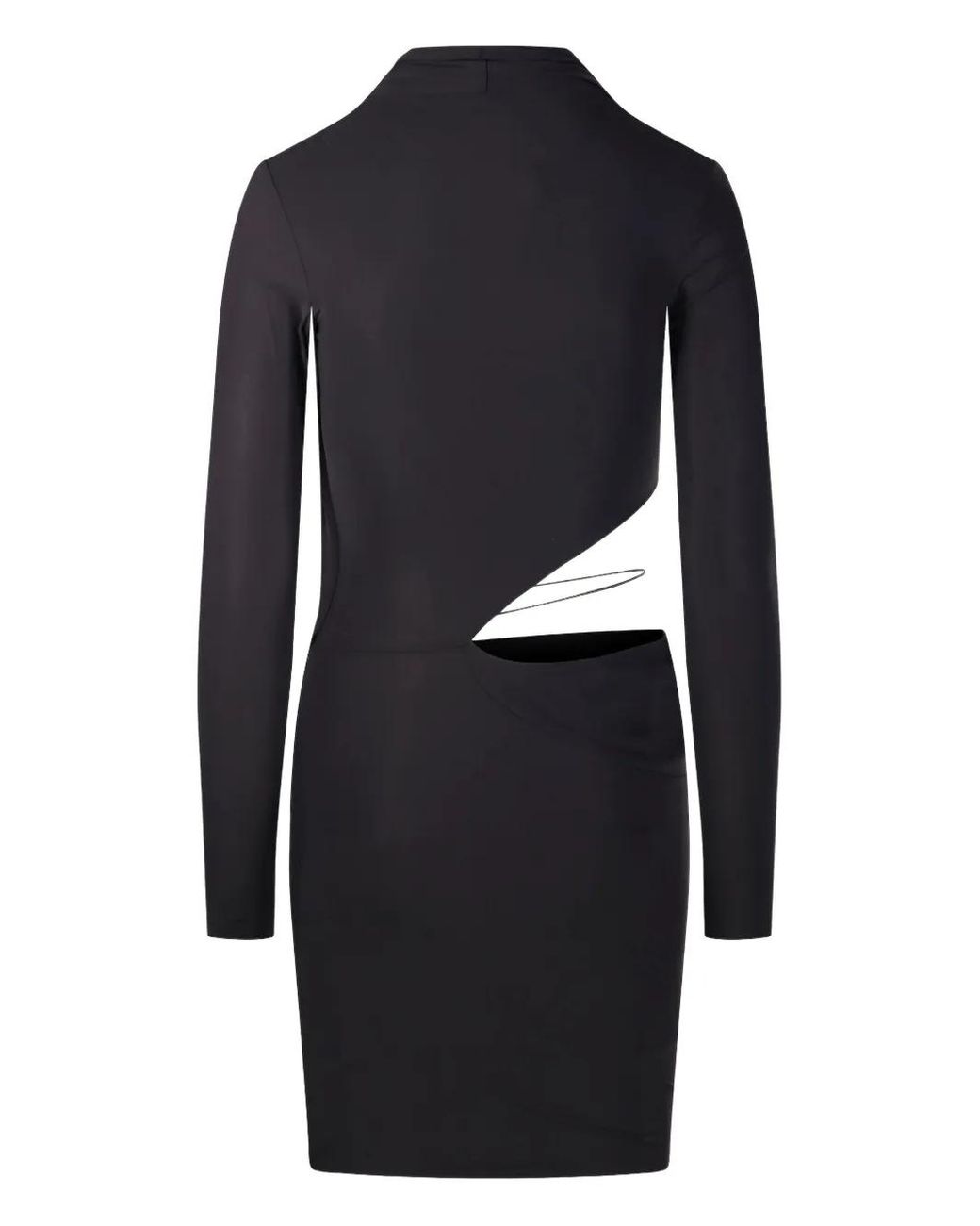 Amazuìn Black Draped Cutout Dress