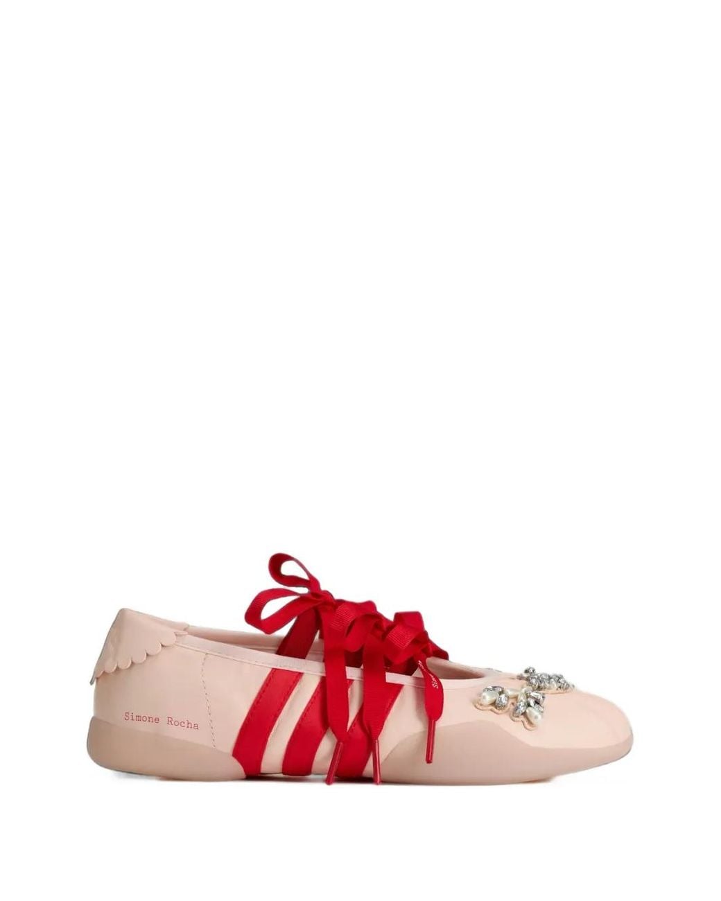 Adidas Red X Simone Rocha Taekwondo Crystal-Embellished Ballet Flats
