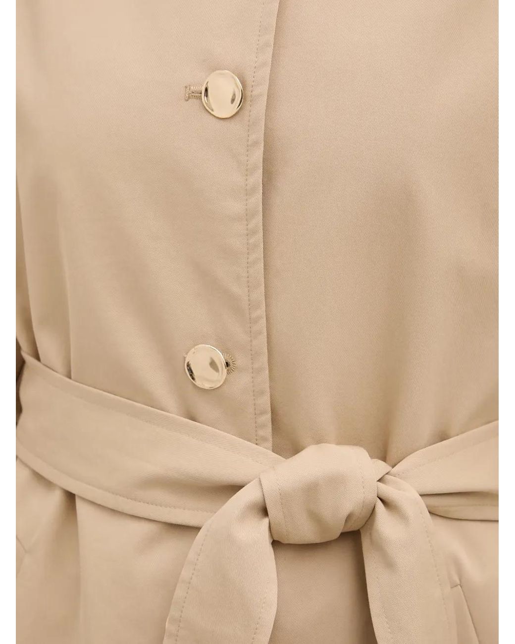 Benetton Natural Belted Button-Down Trench Coat