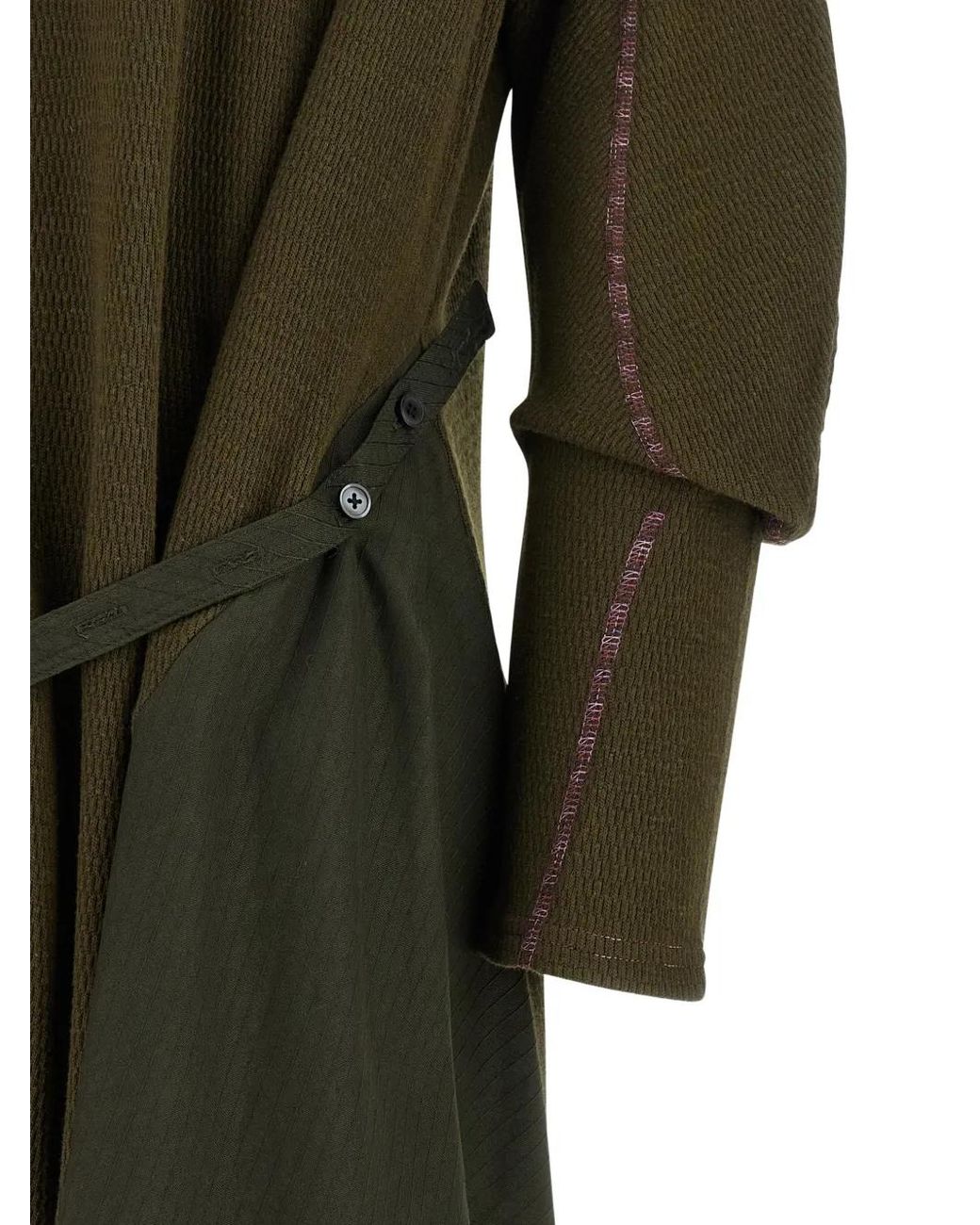 Kiko Kostadinov Green Eider Godet Asymmetrical-Hem Midi Dress