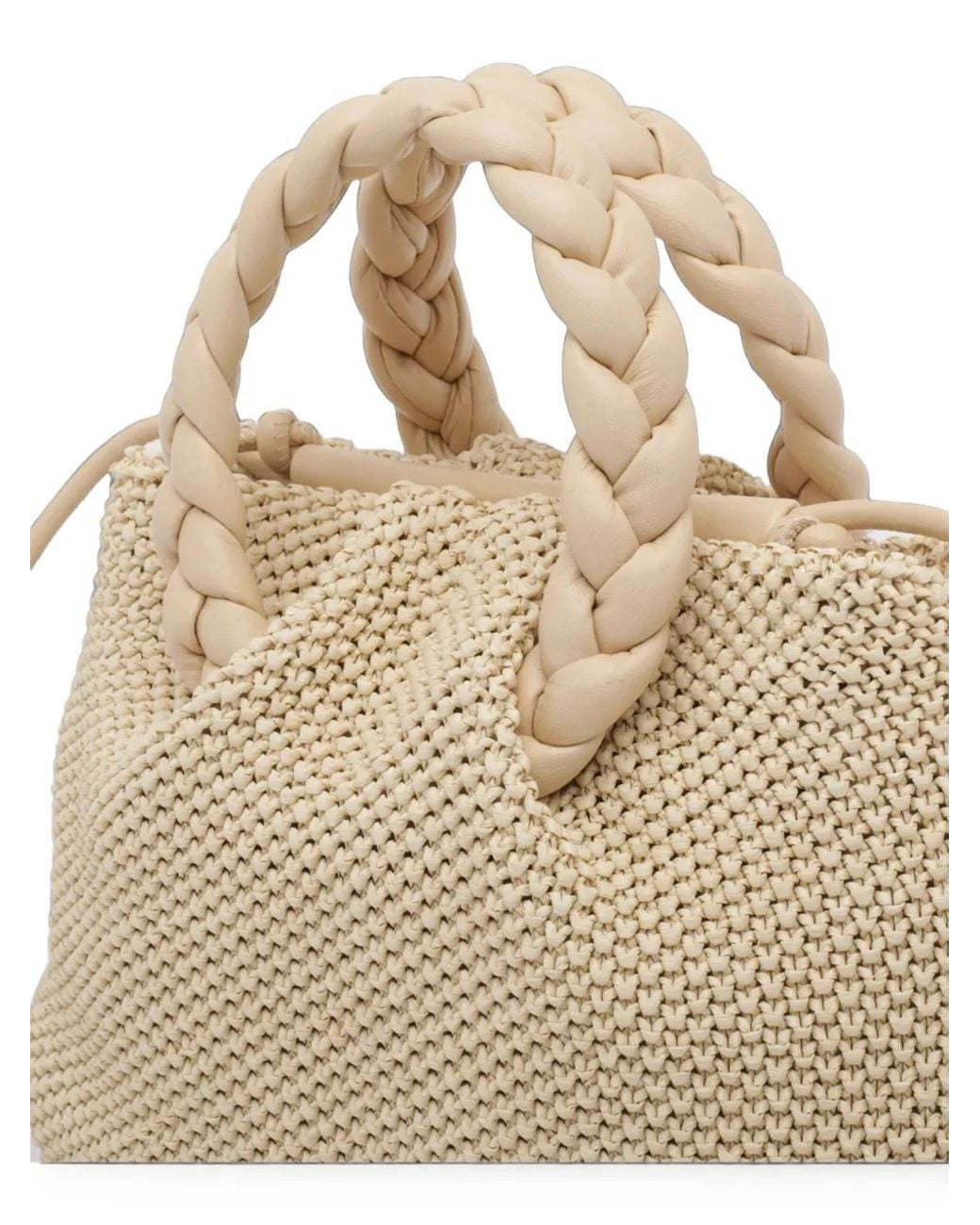 Hereu Natural Medium Bombom Braided Tote Bag