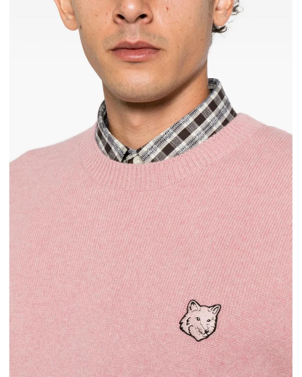 Maison Kitsuné Pullover Mit Fuchs-Patch in Pink für Herren