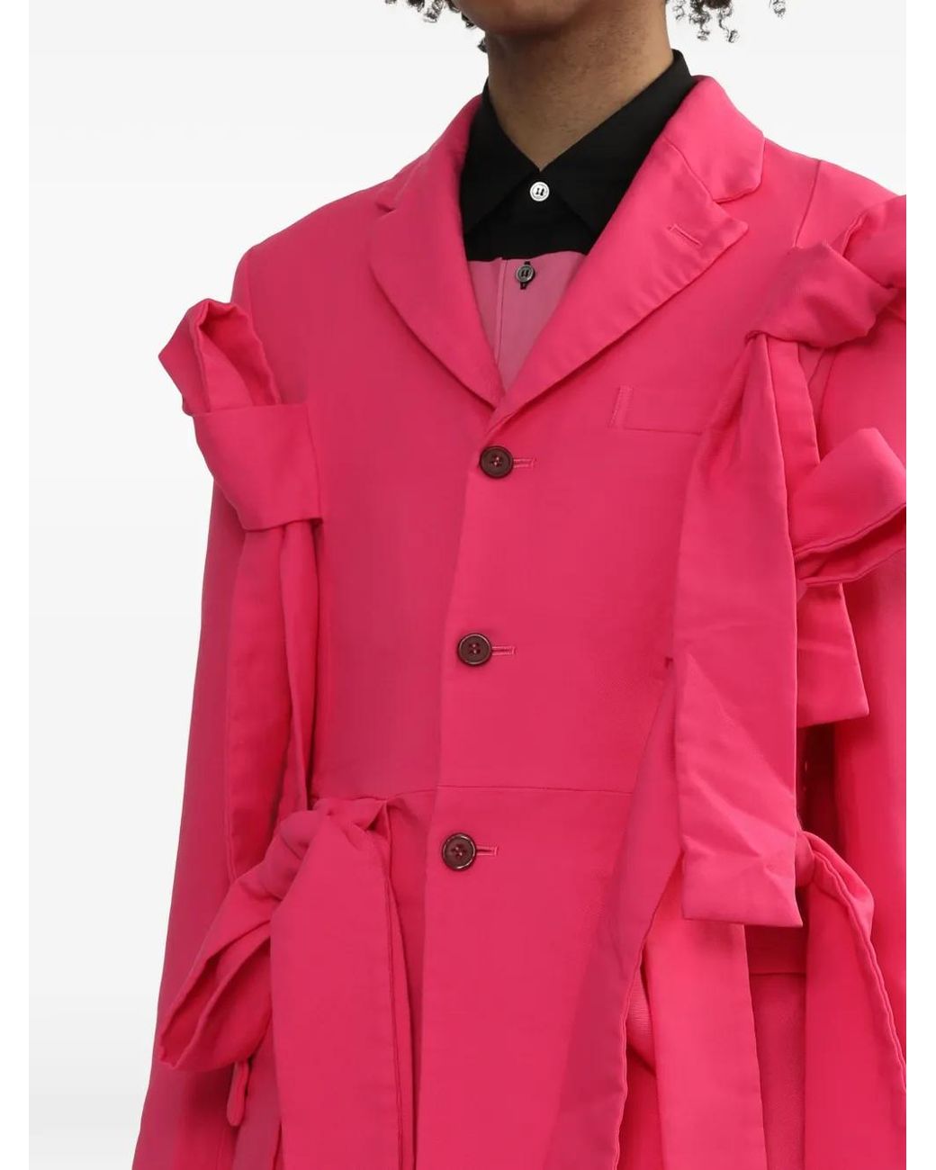 Comme des Garçons Pink Bow-Details Coat for men