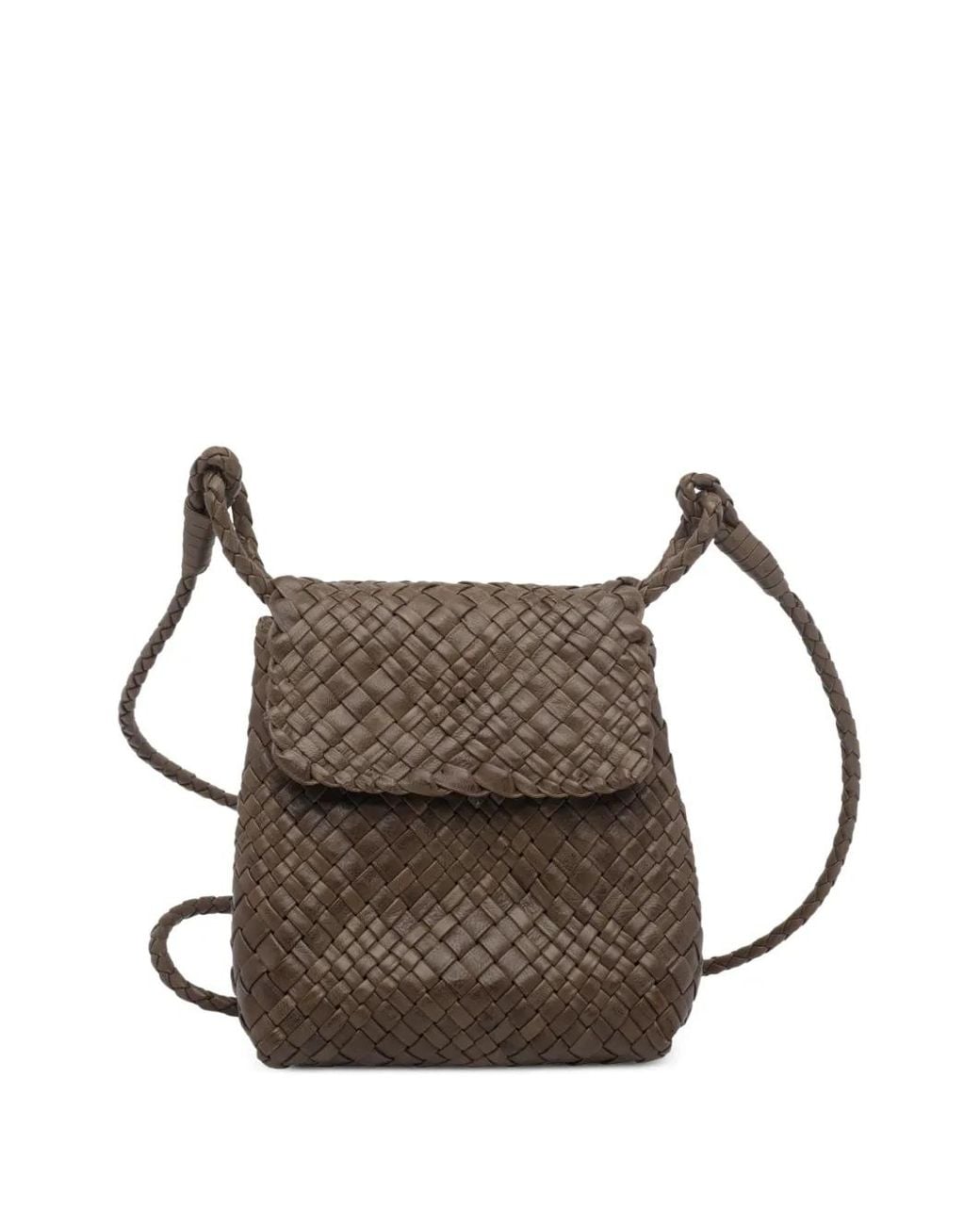 IBELIV Brown Romance Woven Leather Shoulder Bag