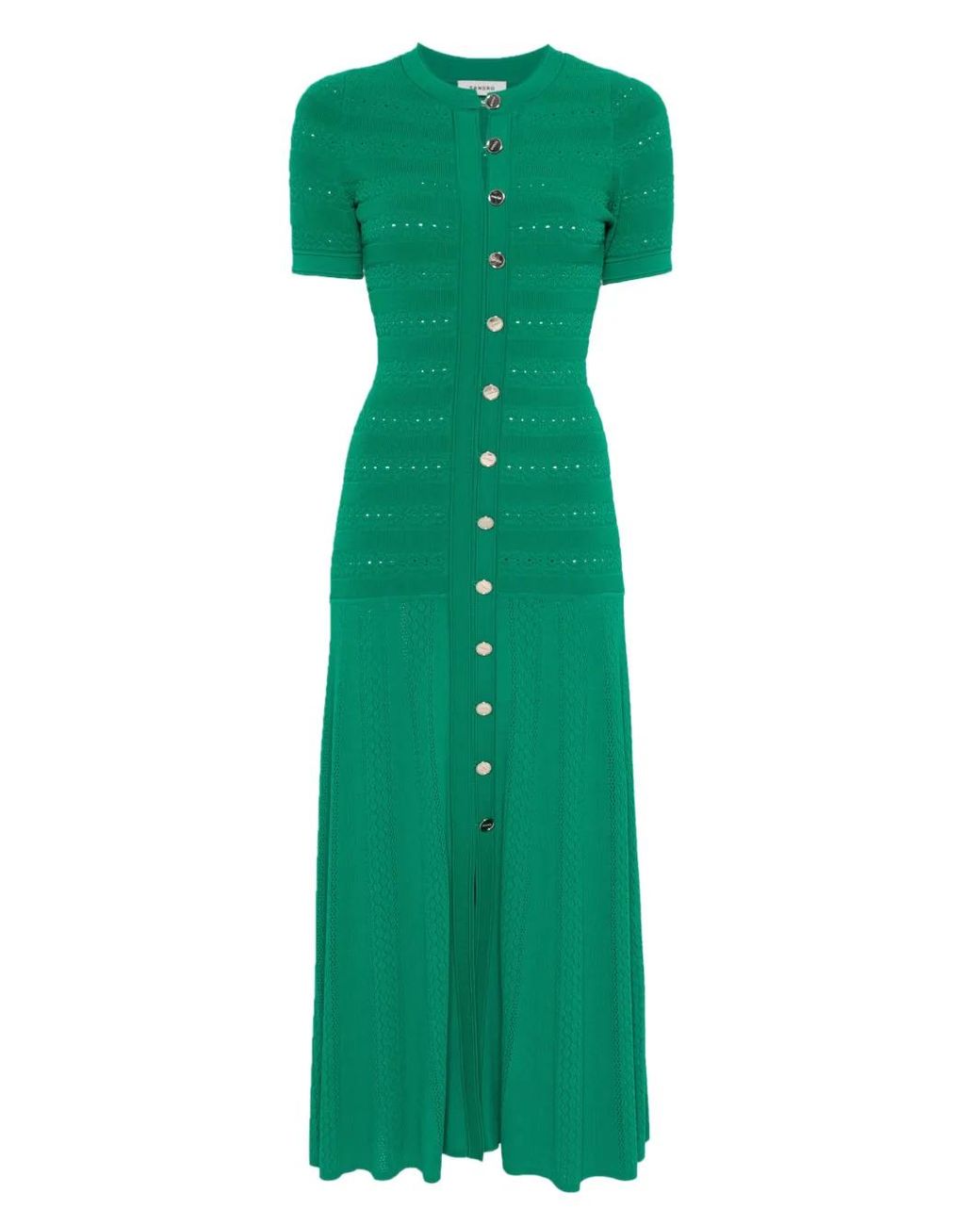 sachin and babi light blue dress Sandro Knitted Midi Dress in Green