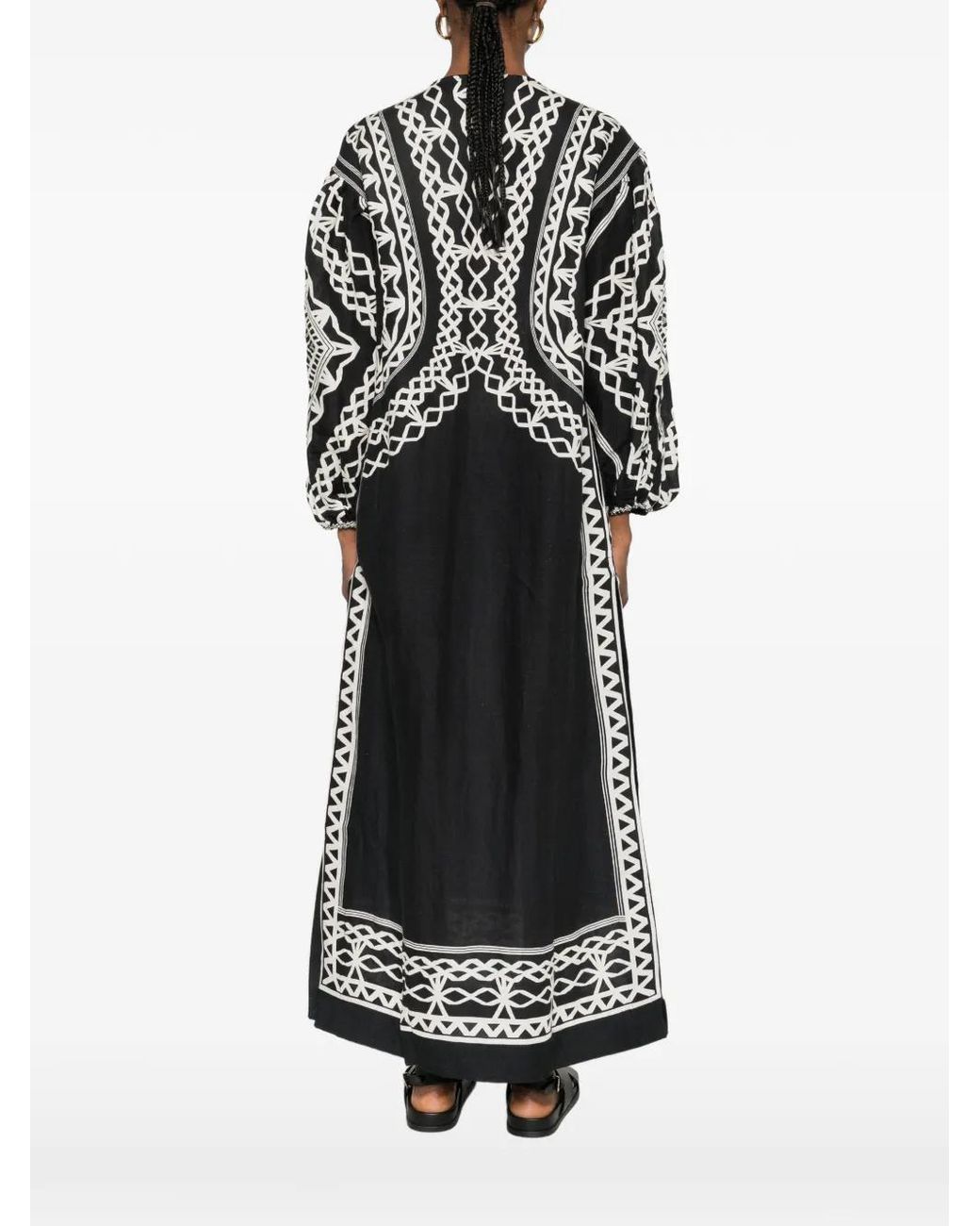 Scarlett Poppies Black Tahara Drawstring-Detail Maxi Dress
