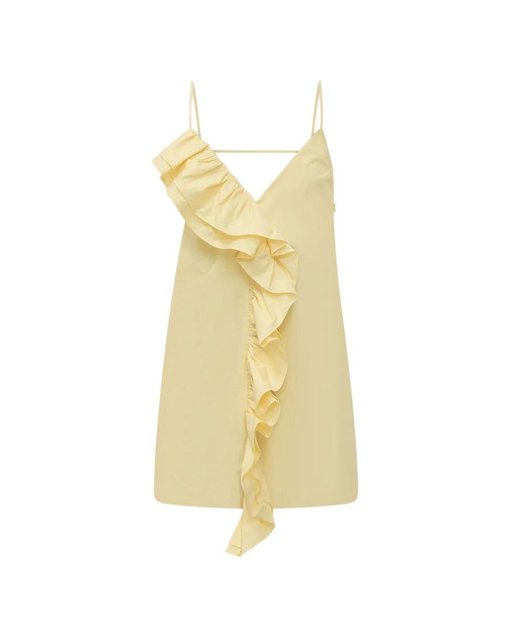 MSGM Metallic Ruffled V-Neck Mini Dress