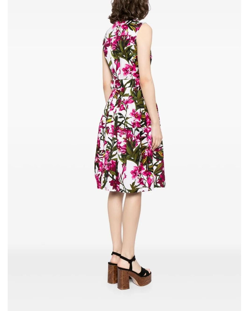 Samantha Sung Red Claire Floral-Print Dress
