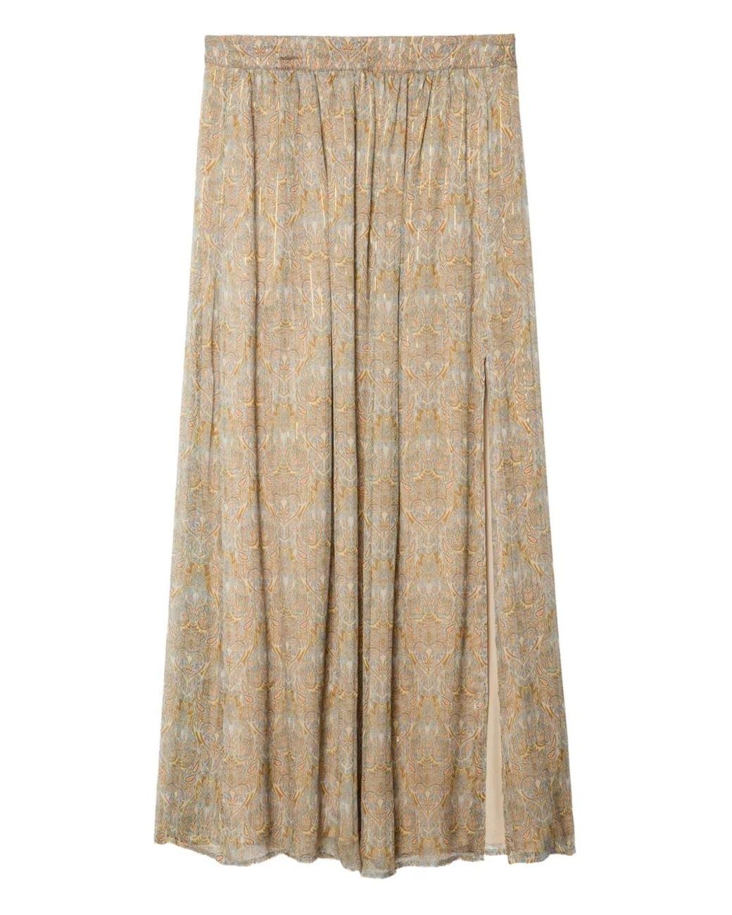 Zadig & Voltaire Natural Jady Paisley-Print Maxi Skirt