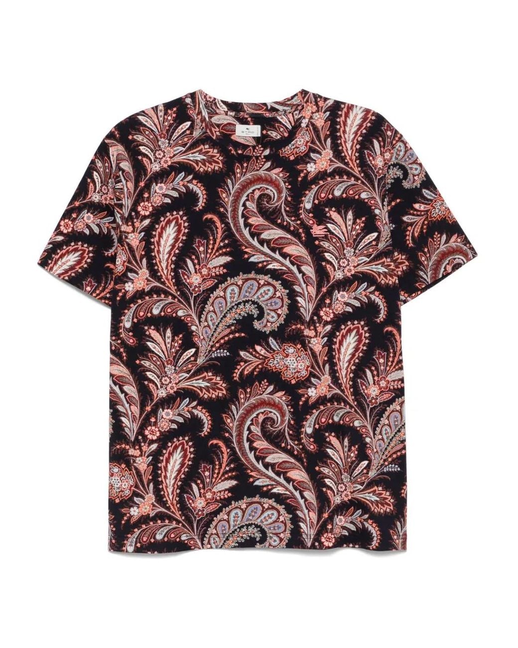 Etro T-Shirt Met Paisley-Print in het Pink voor heren