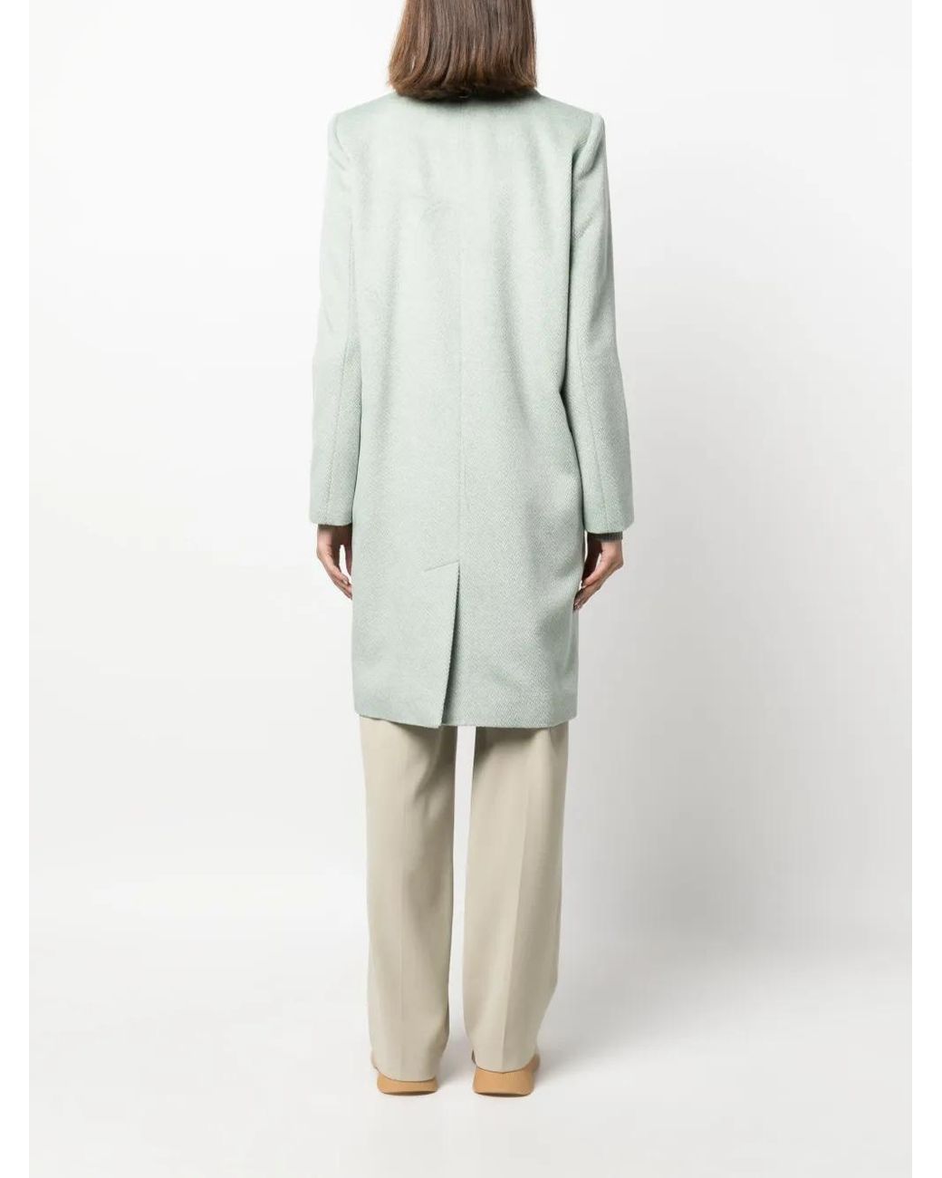 Twinset Blue Double-Breasted Midi Coat