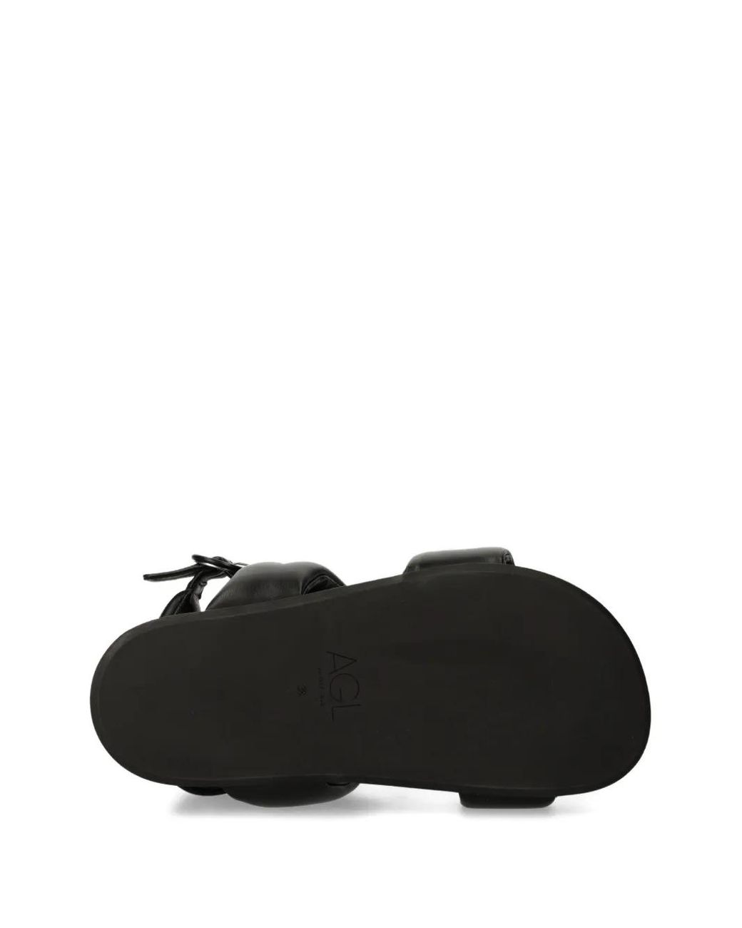 Agl Attilio Giusti Leombruni Black Padded Double-Strap Sandals