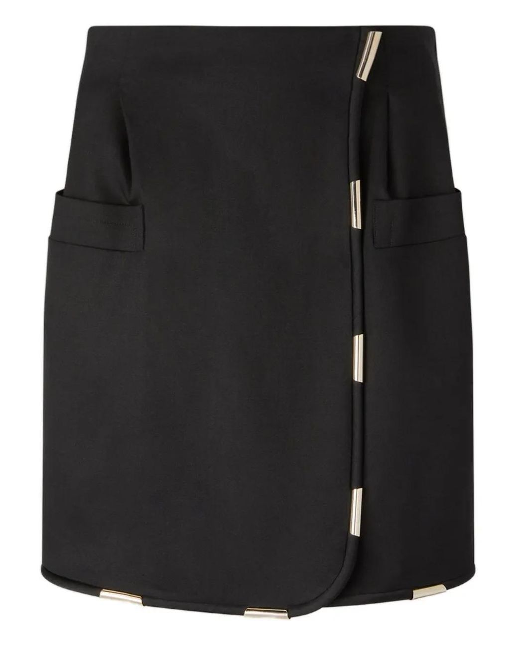 Genny Black Contrasting-Trim Miniskirt