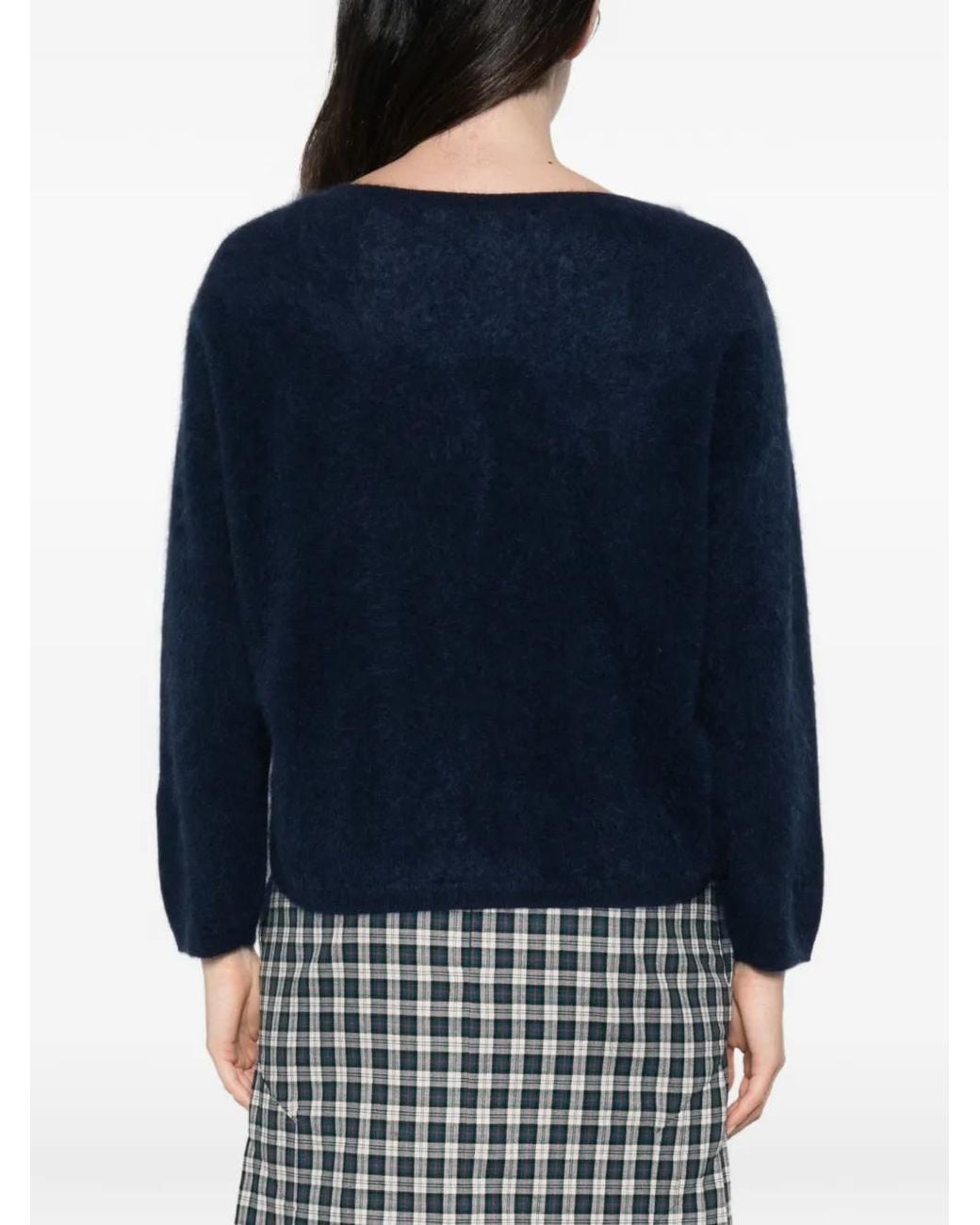 ABSOLUT CASHMERE Blue V-Neck Cashmere Sweater