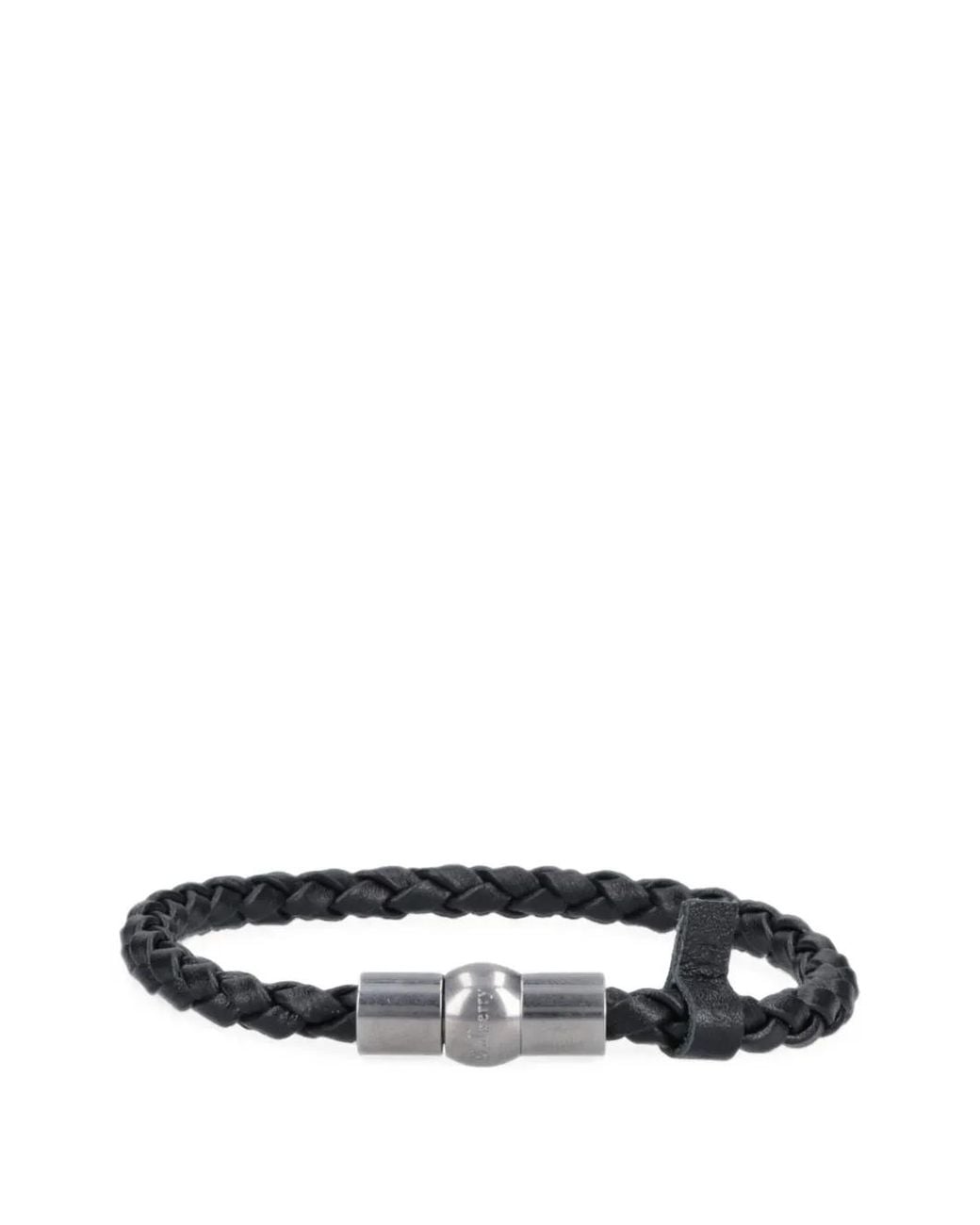 Mulberry White Iris Braided Leather Bracelet