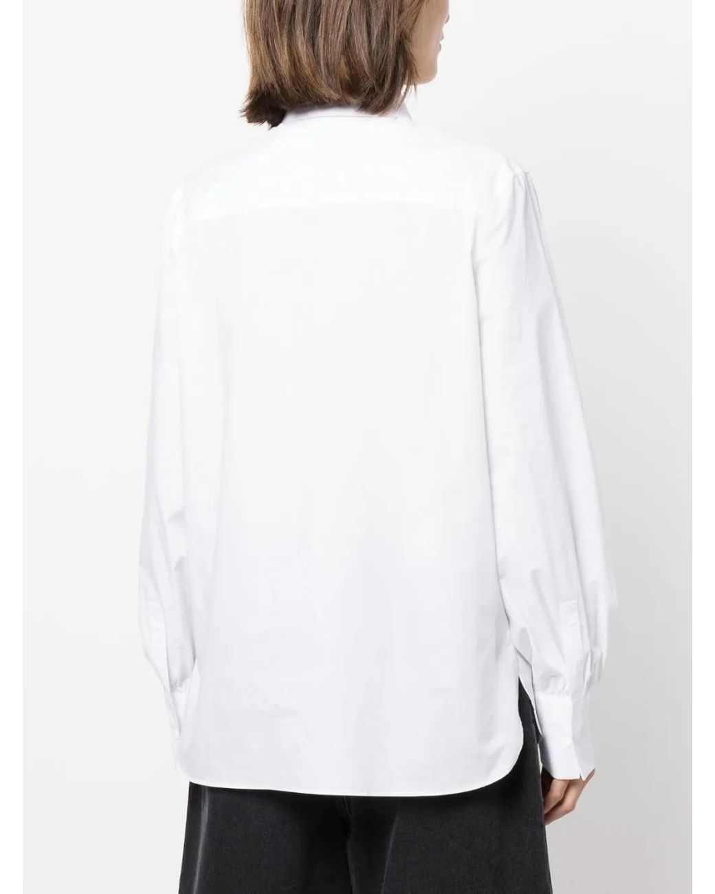 Karl Lagerfeld White Wide-Sleeves Necktie Shirt