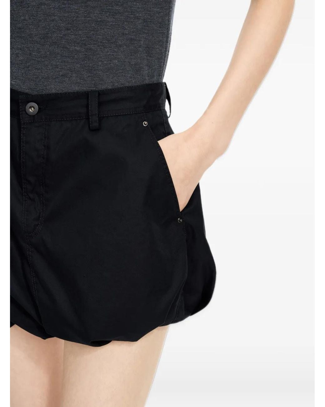 JNBY Black Puffball-Hem Shorts