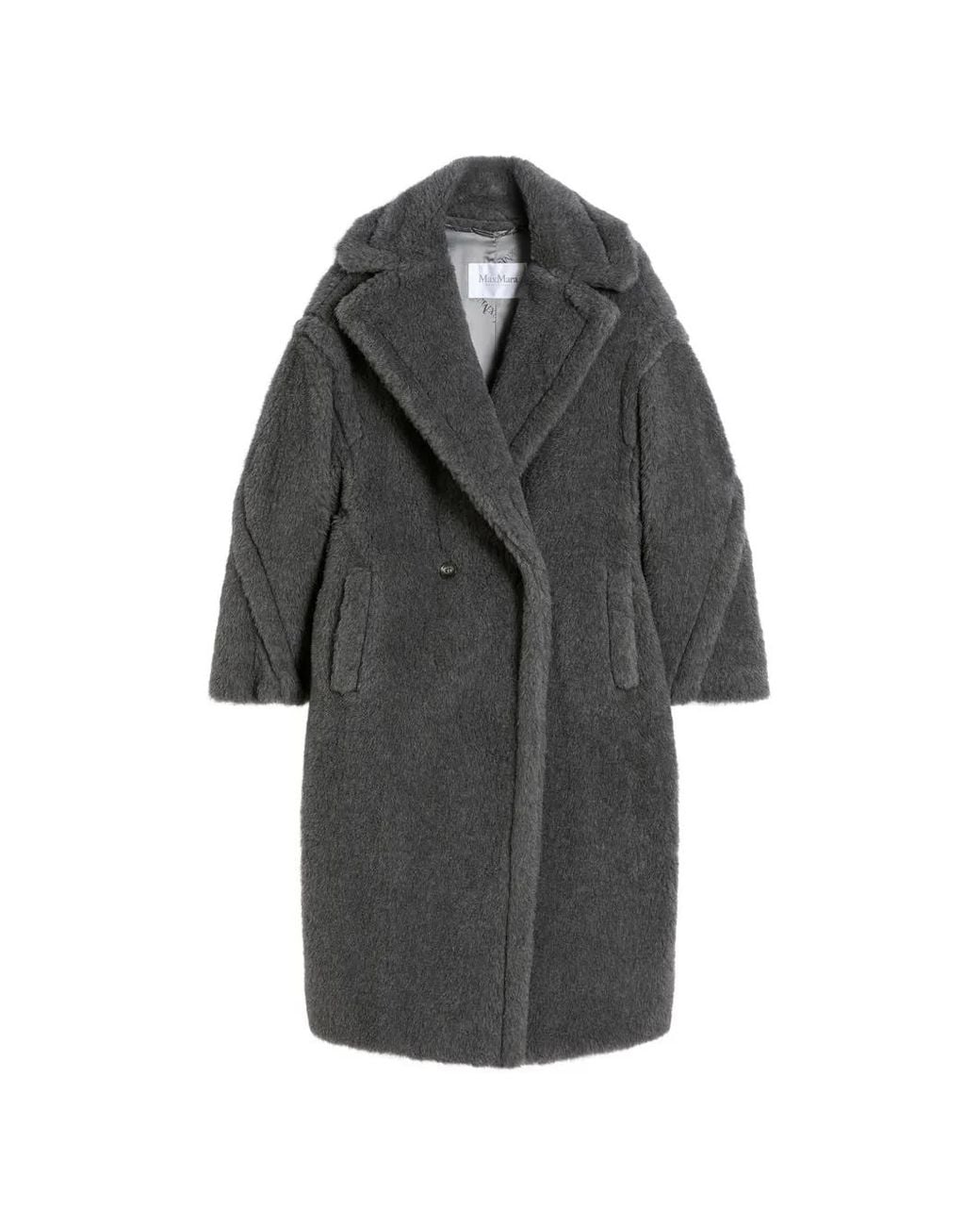 Max Mara Gray Teddy Bear Double-Breasted Coat