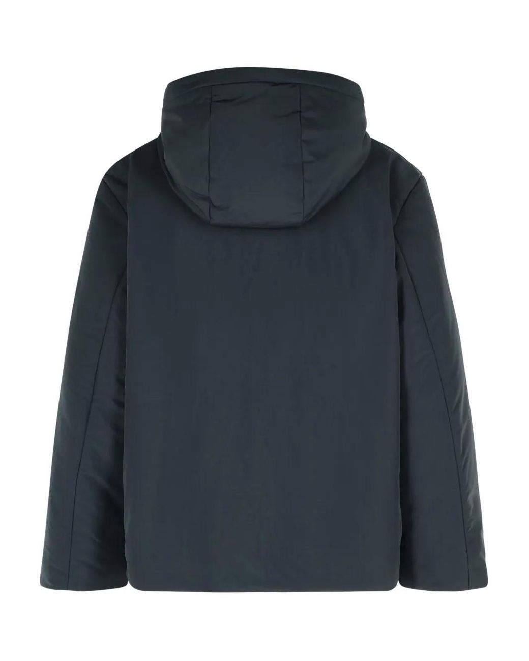 Jil Sander Blue Fixed-Hood Drawstring Puffer Jacket