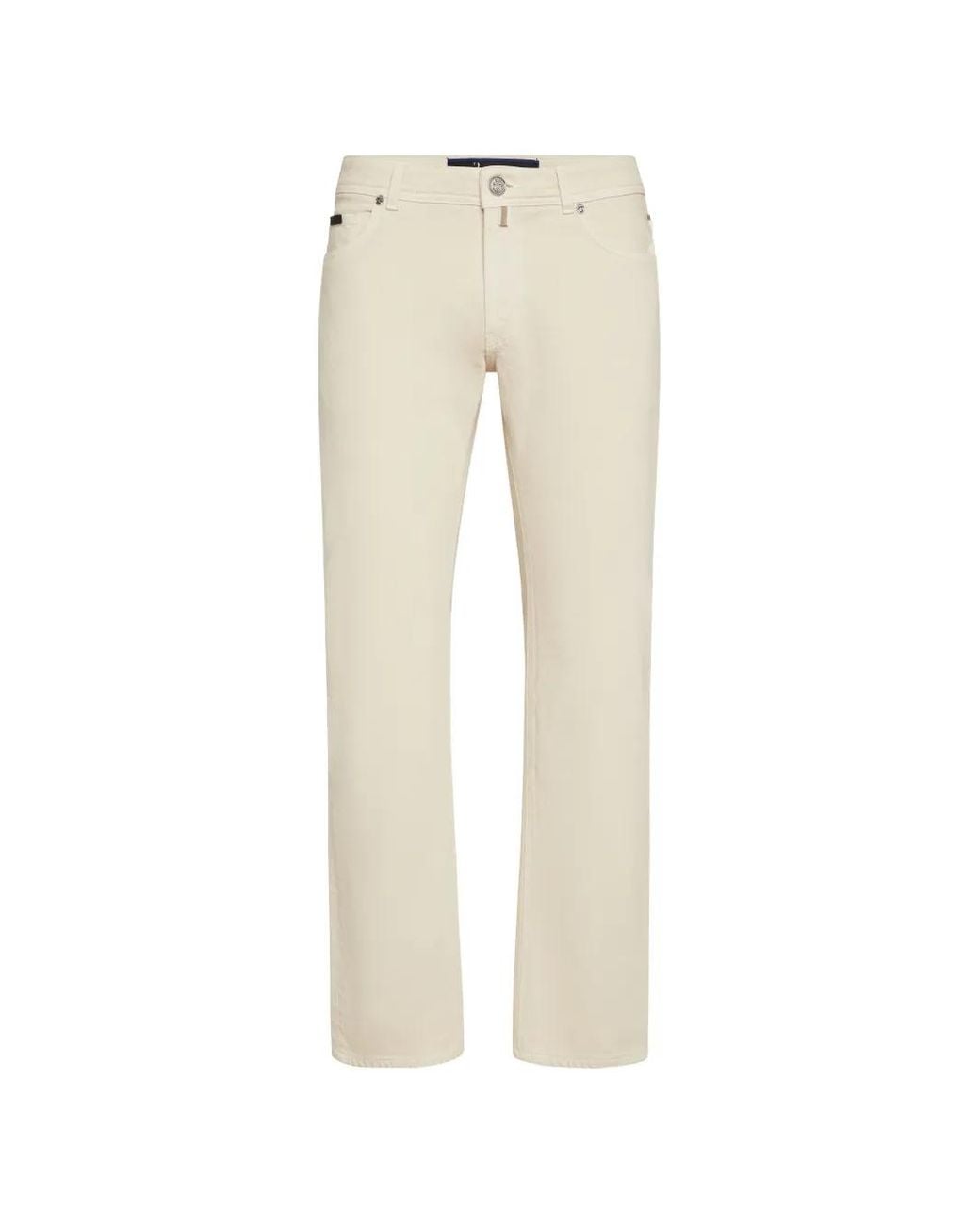 Billionaire Natural Leather-Detail Jeans for men