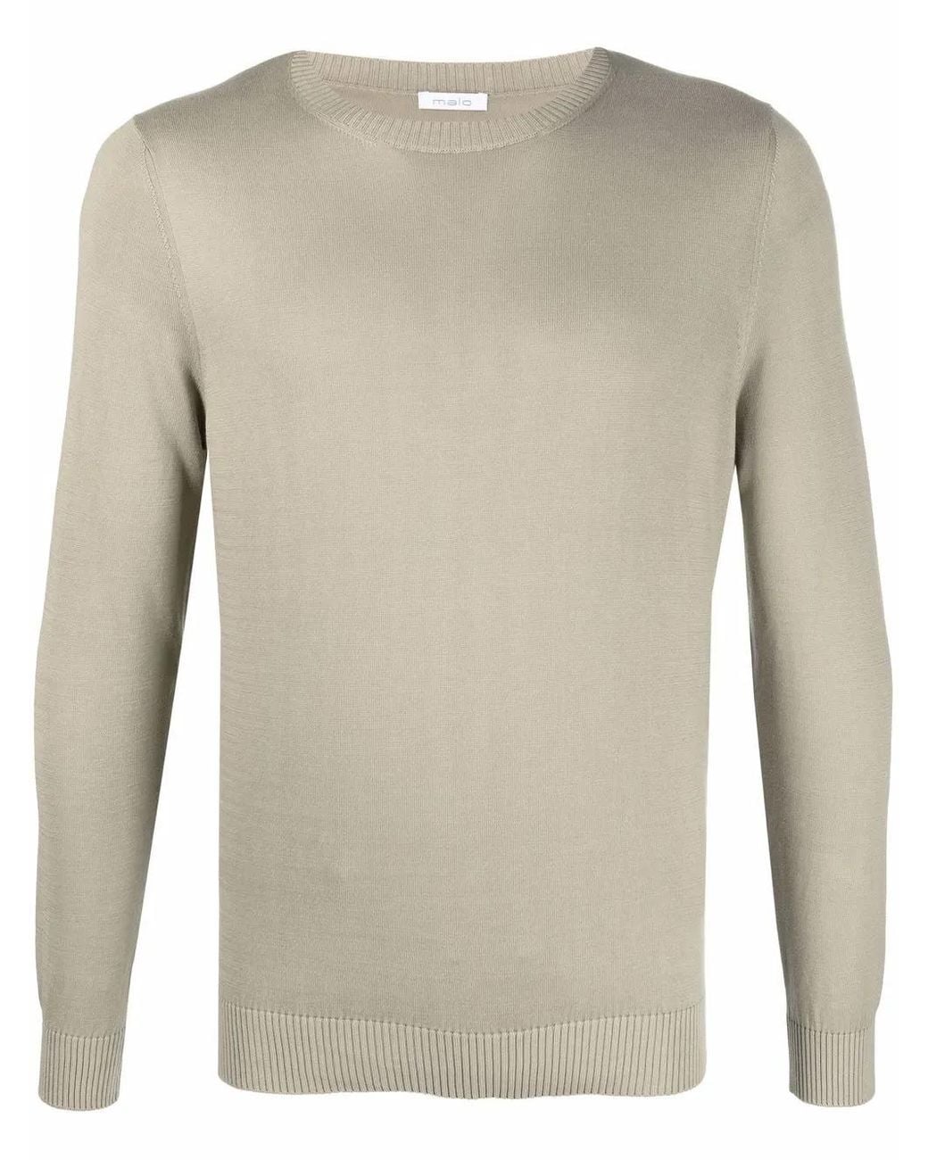 Malo Natural Crew Neck Cotton Jumper for men