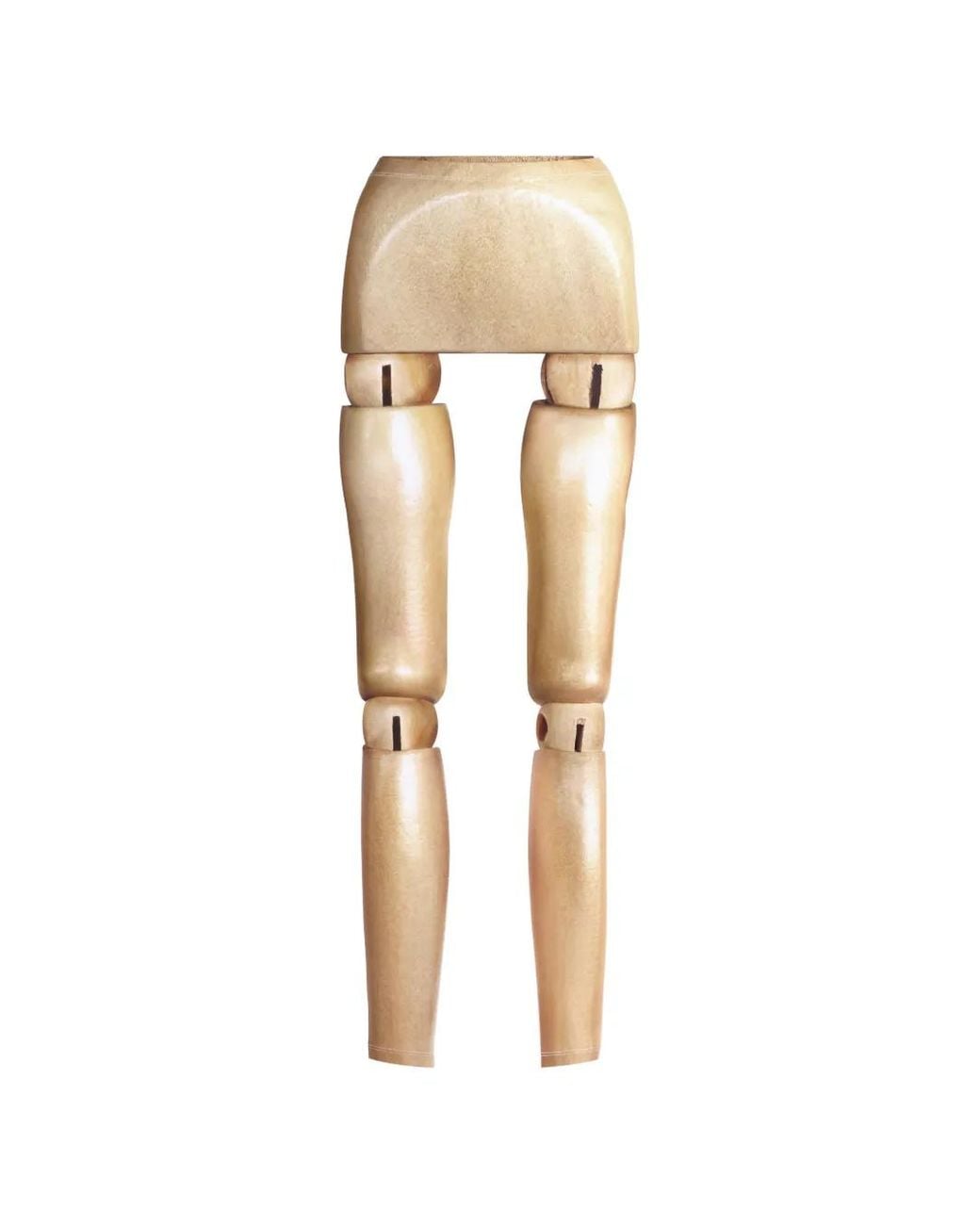 Jean Paul Gaultier Natural Wood Body Printed Maxi Skirt