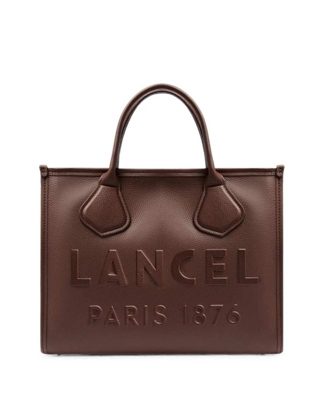 Lancel Brown M Jour Grained Leather Tote Bag