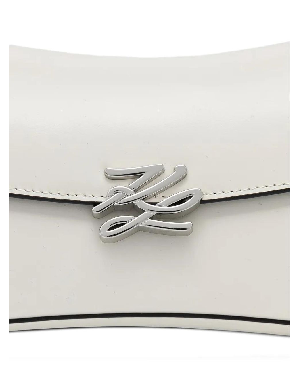 Karl Lagerfeld White K/Autograph Twist Shoulder Bag