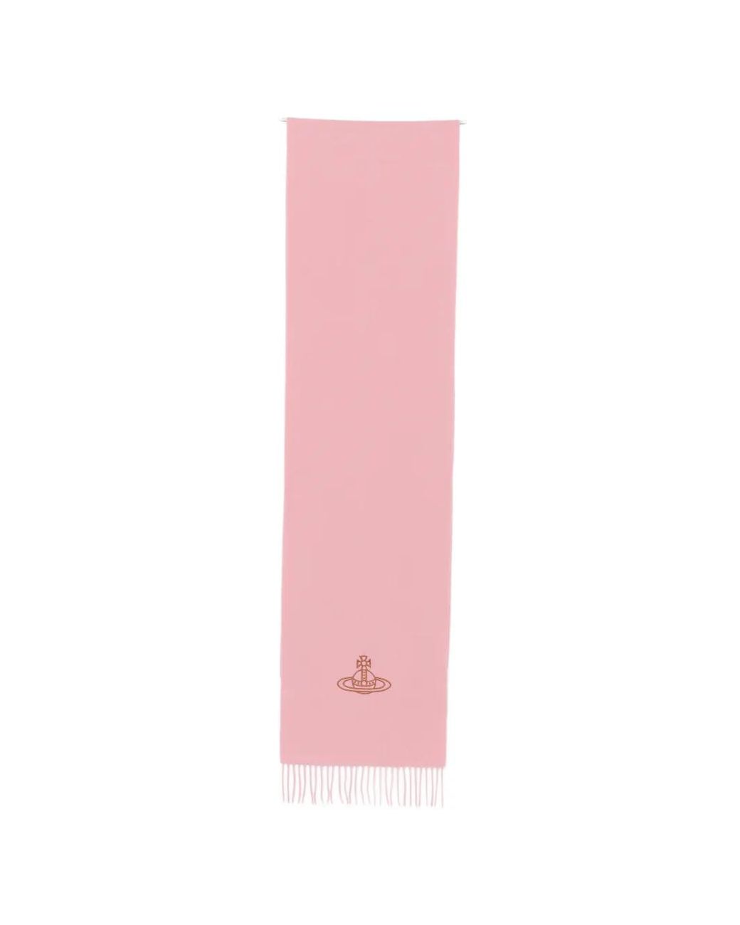 Vivienne Westwood Pink Orb-Embroidered Fringed Scarf