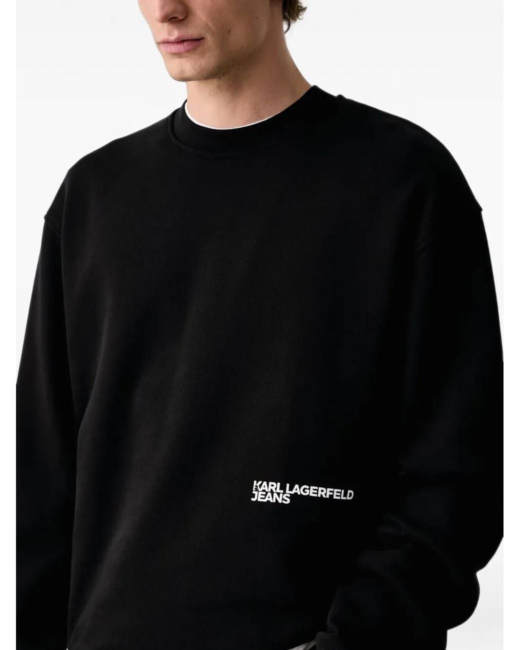 Karl Lagerfeld Black Logo-Print Sweater for men