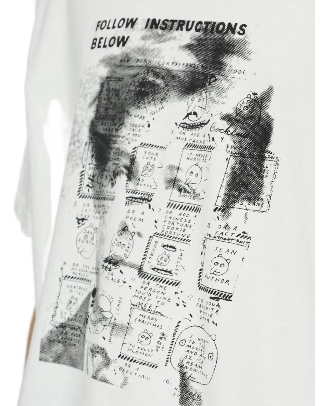 M I S B H V White X Ray Johnson Rimbaud Template T-Shirt for men